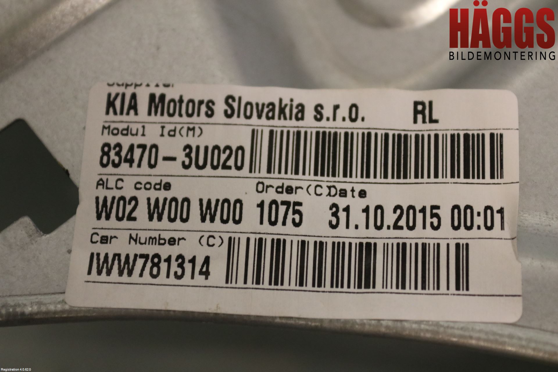 Kia SPORTAGE (SL) 11-15 Fönsterhissmekanism