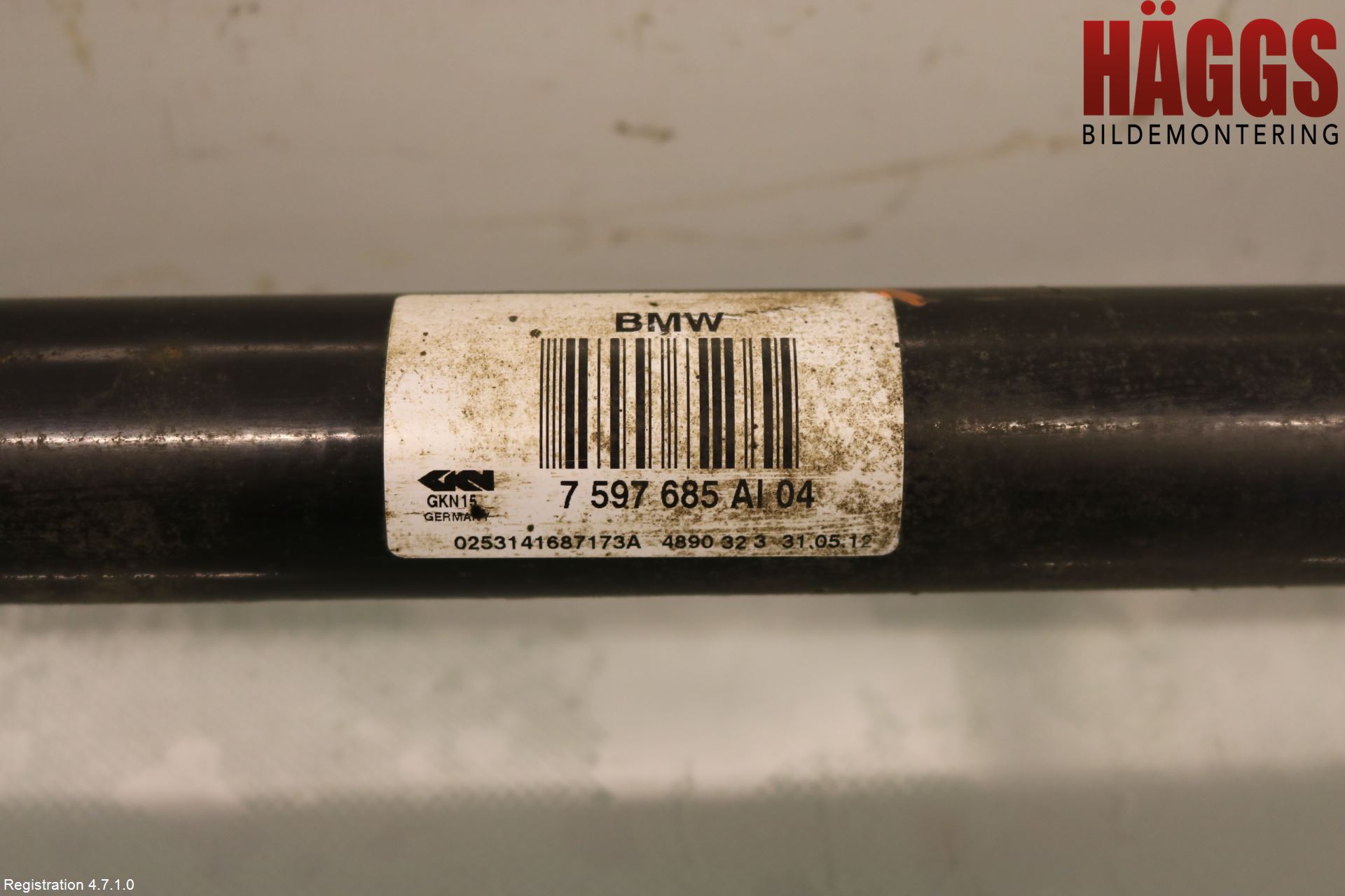 BMW 1 F20/F21 11-19 Drivaxel Bak Vänster