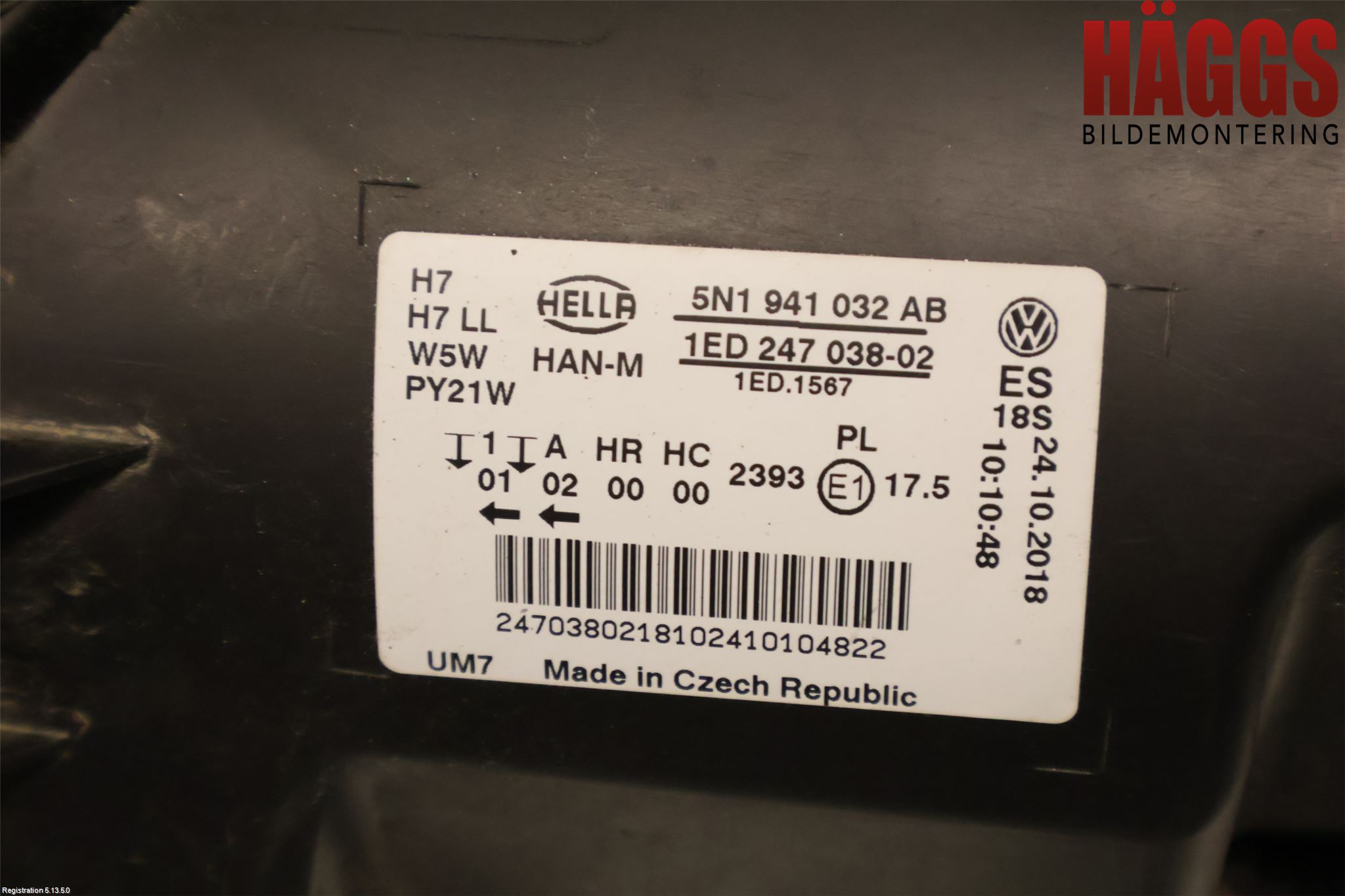 Volkswagen VW TIGUAN 07-16 Strålkastare Höger