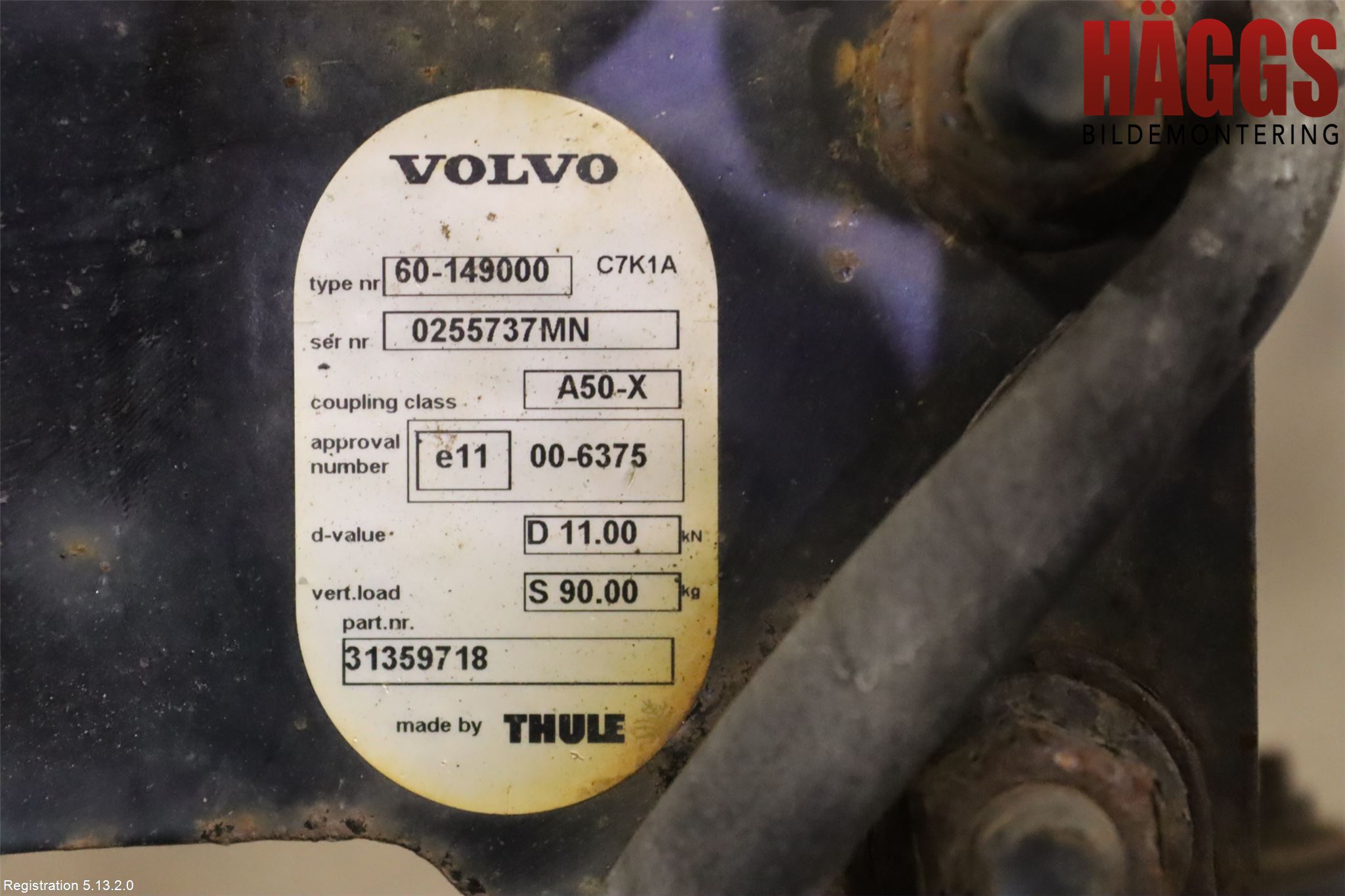 Volvo V70 08-13 Dragkrok