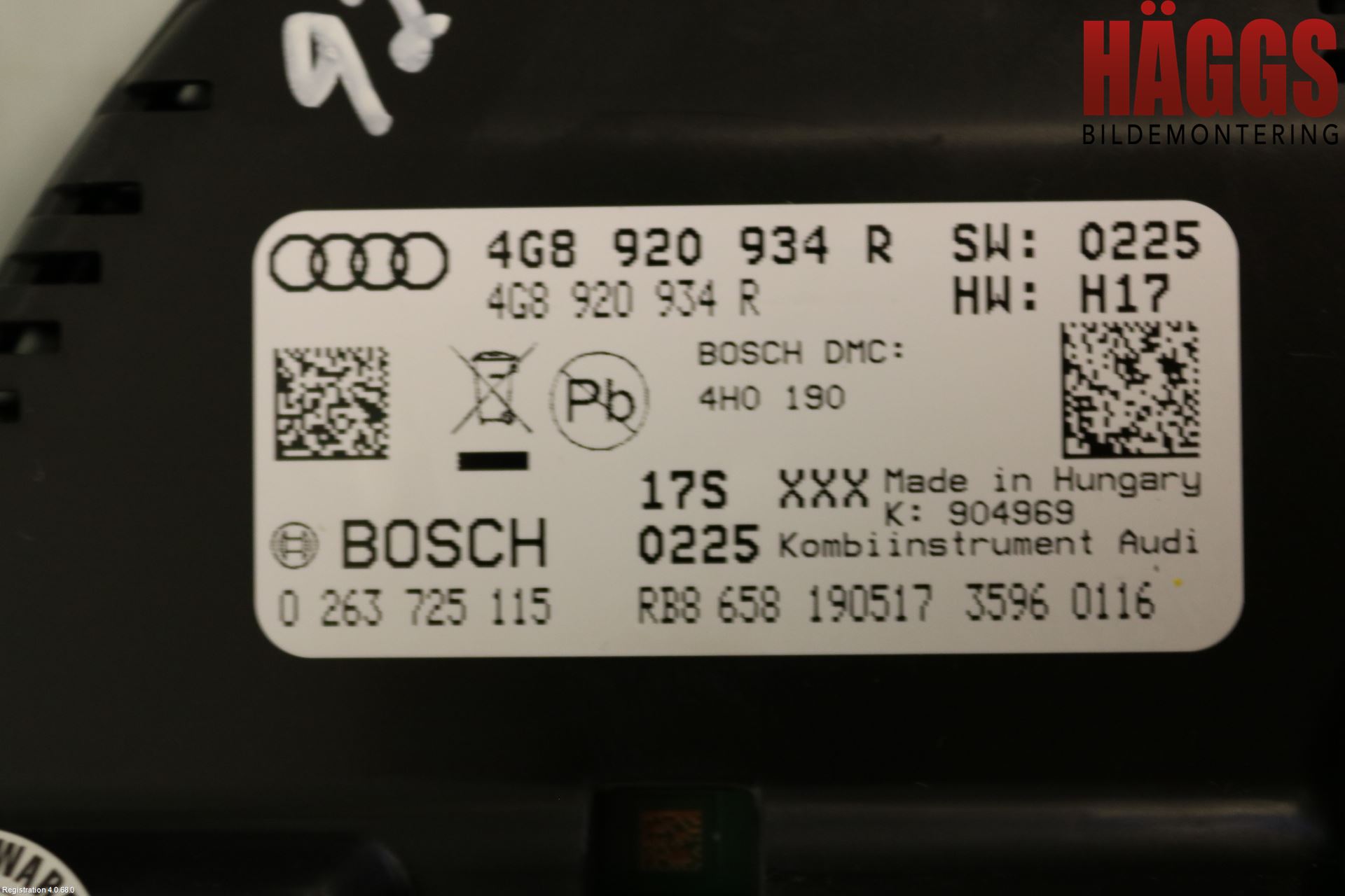 Audi A6/S6 4G 11-18 Instrument Komb