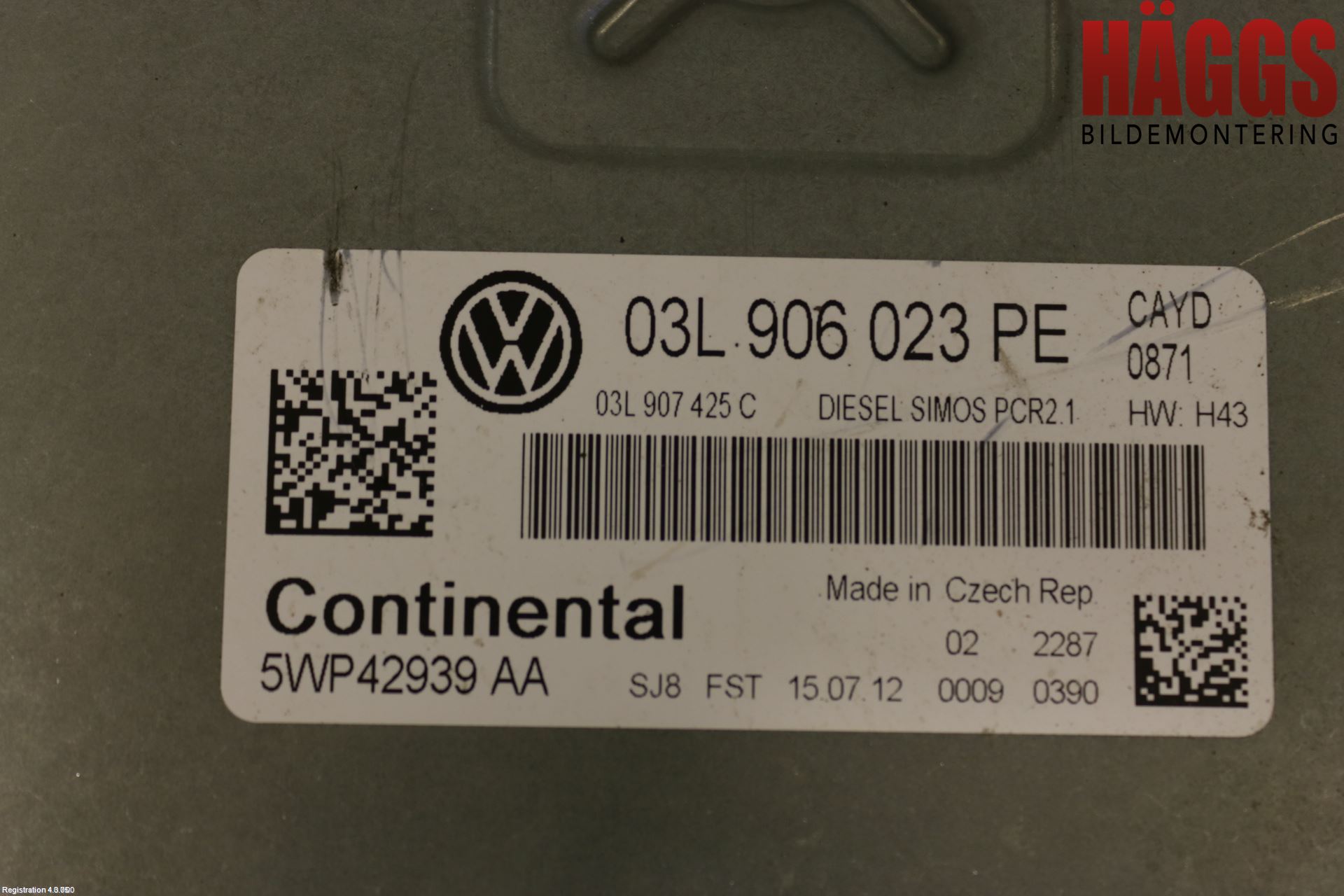 Volkswagen VW CADDY 11-15 Styrenhet Inspump Diesel