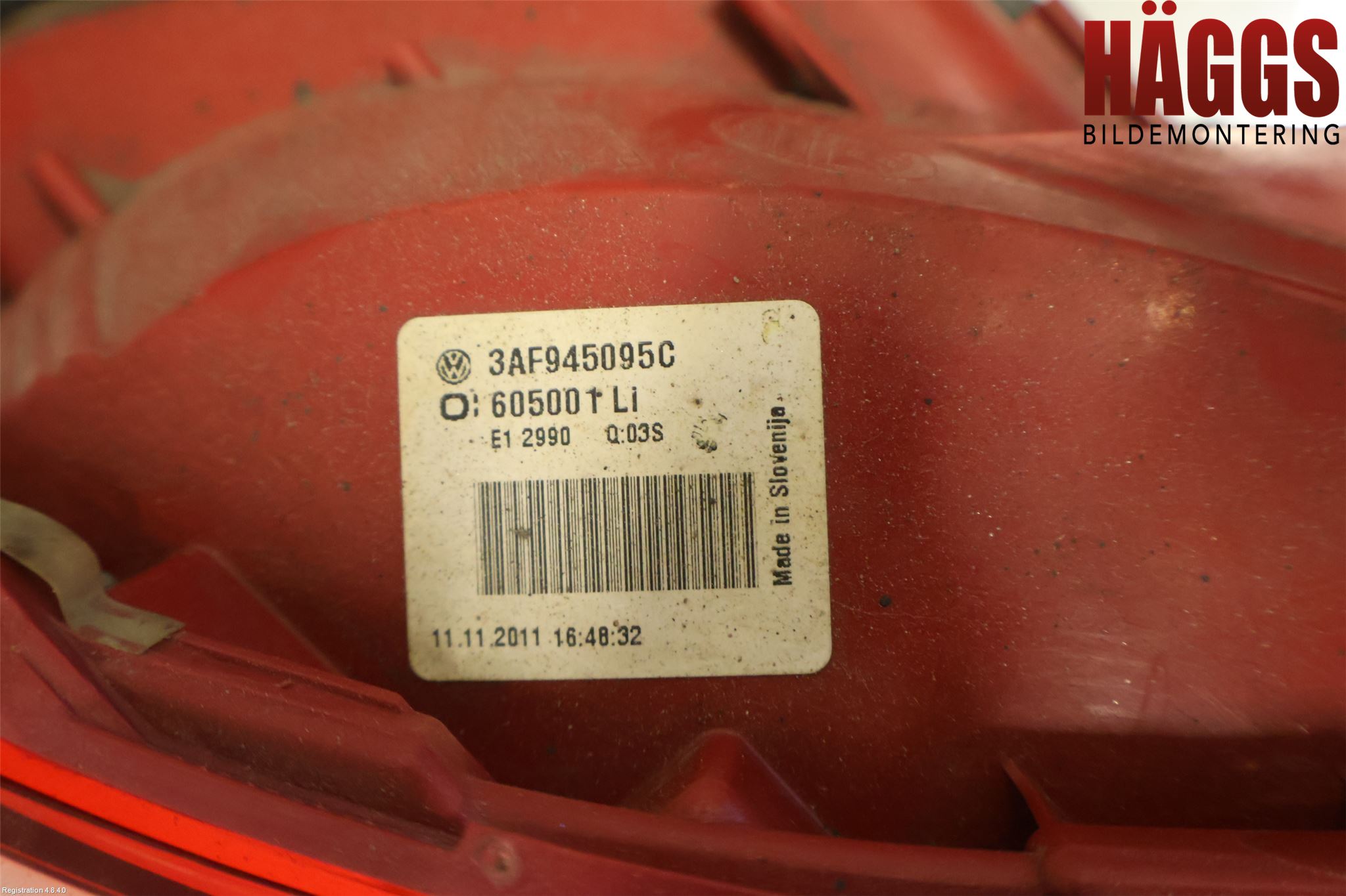 Volkswagen VW PASSAT 11-14 Bakljus Vänster