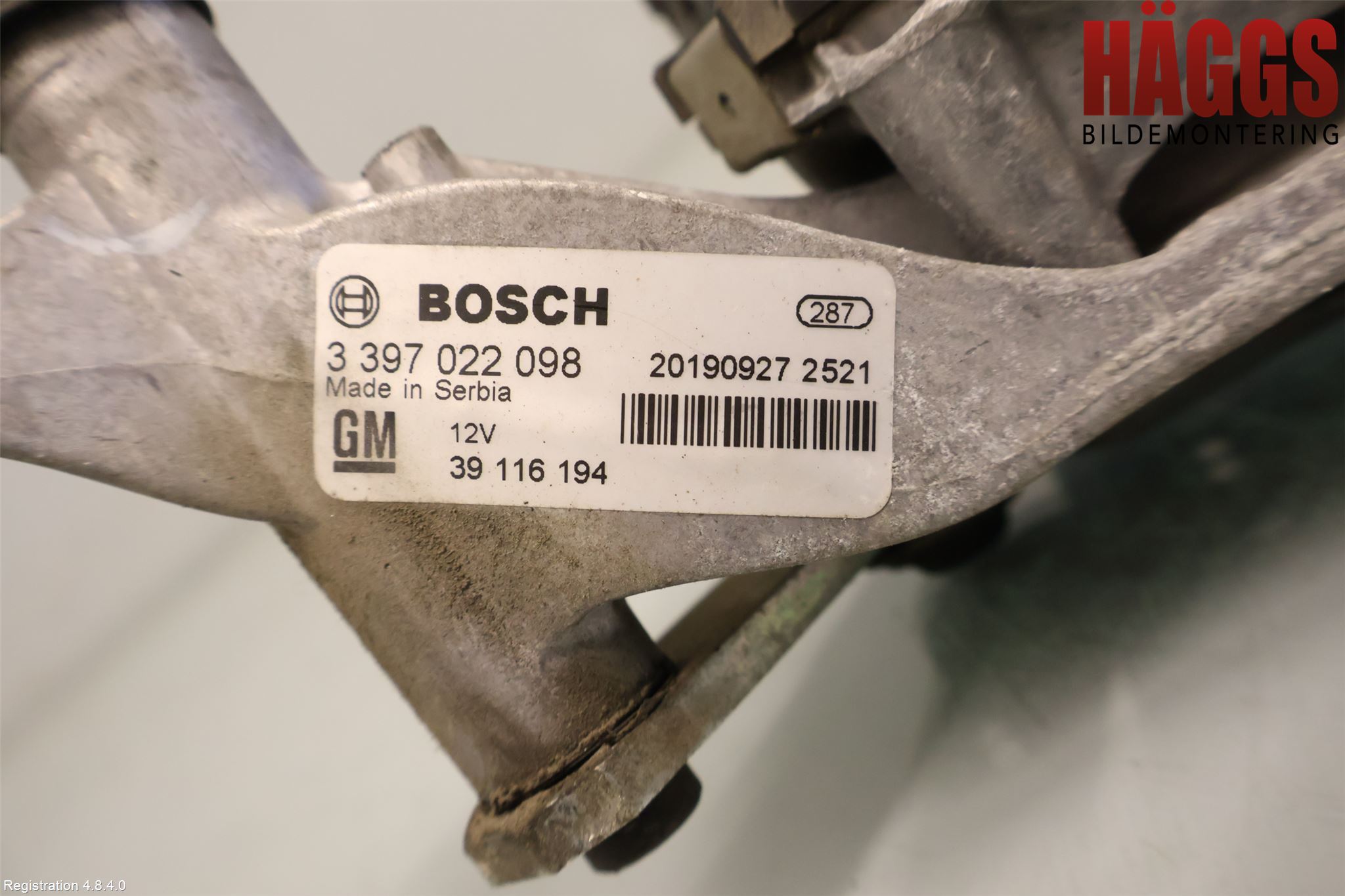 Opel ASTRA K 16-22 Torkarmotor Vindruta