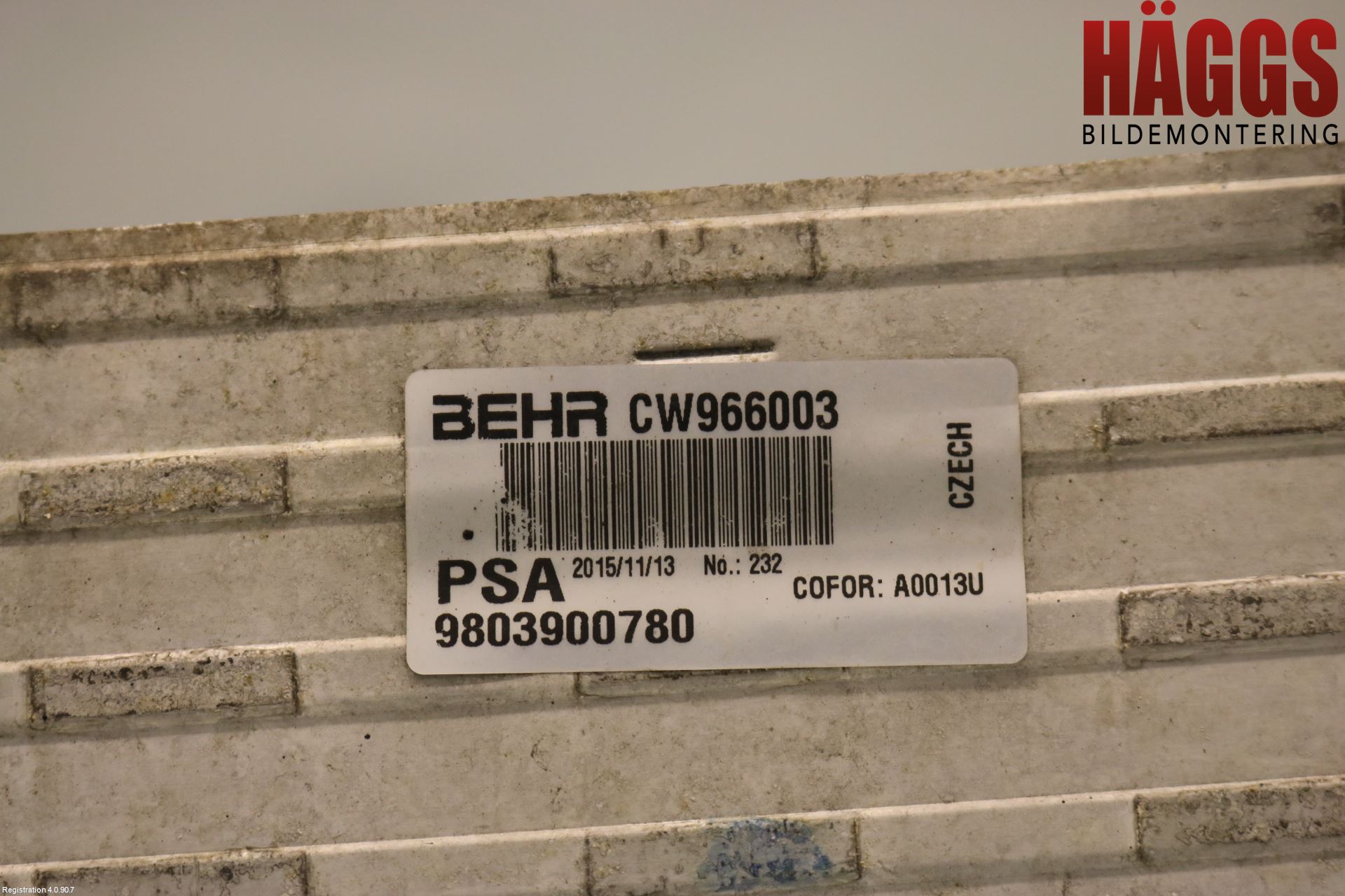 Peugeot 2008 13-20 Laddluft-Intercooler Kyl