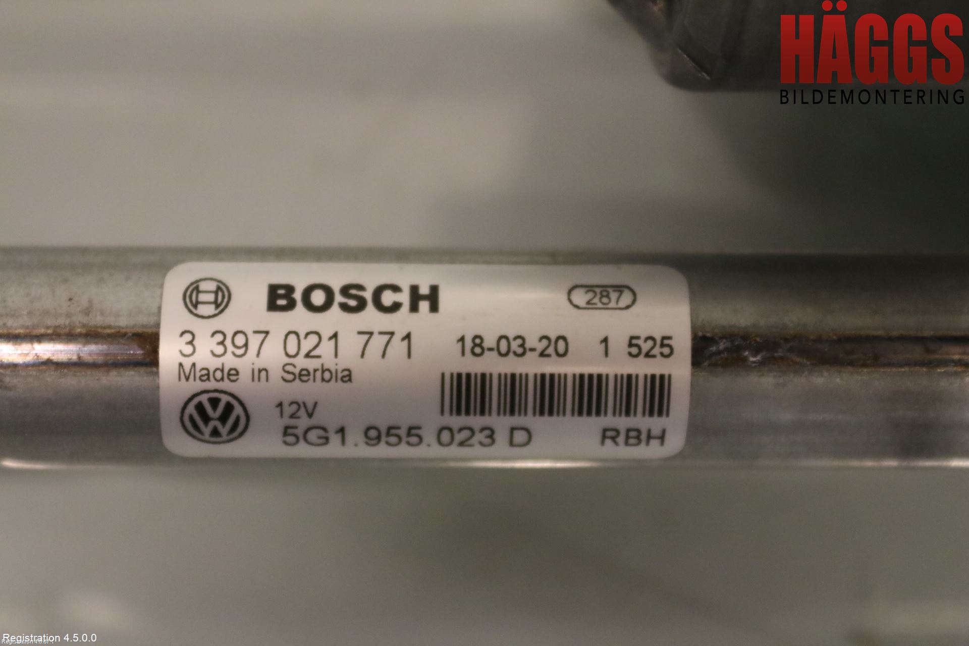 Volkswagen VW GOLF / E-GOLF VII 13-20 Torkarmotor Vindruta
