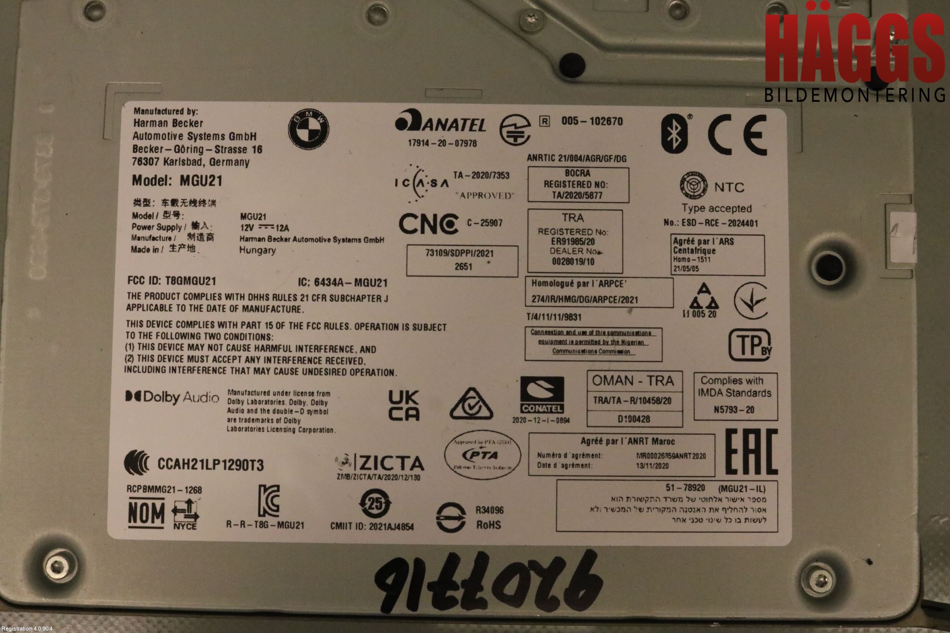 BMW 3 G20/G21/G80/G81 19- Styrenhet Multimedia