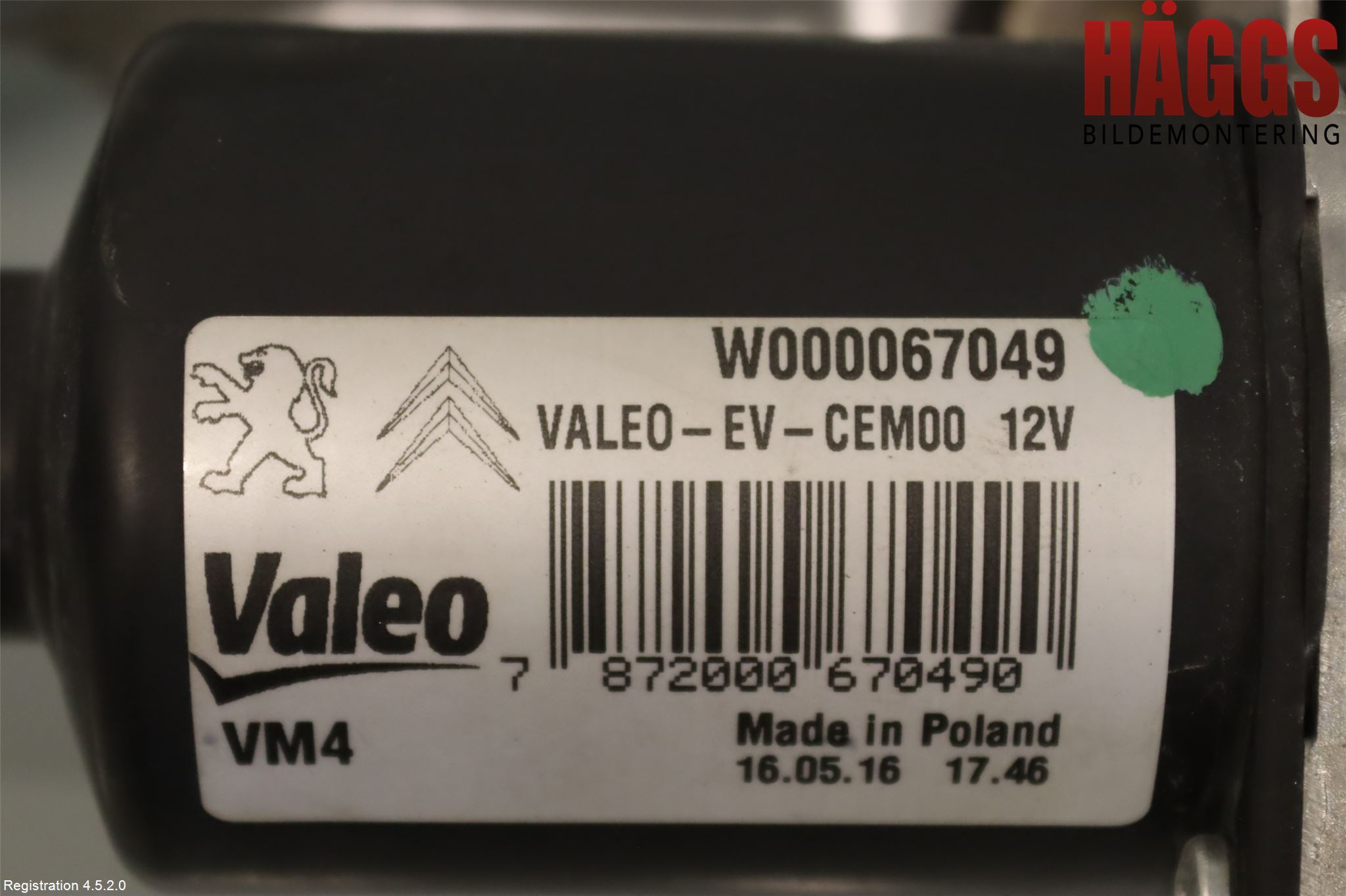 Peugeot EXPERT/E-EXPERT 17- Torkarmotor Vindruta