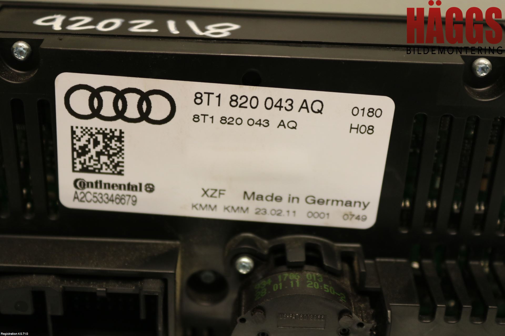 Audi A4/S4 08-11 Ac Styrenhet Ac Manöveren