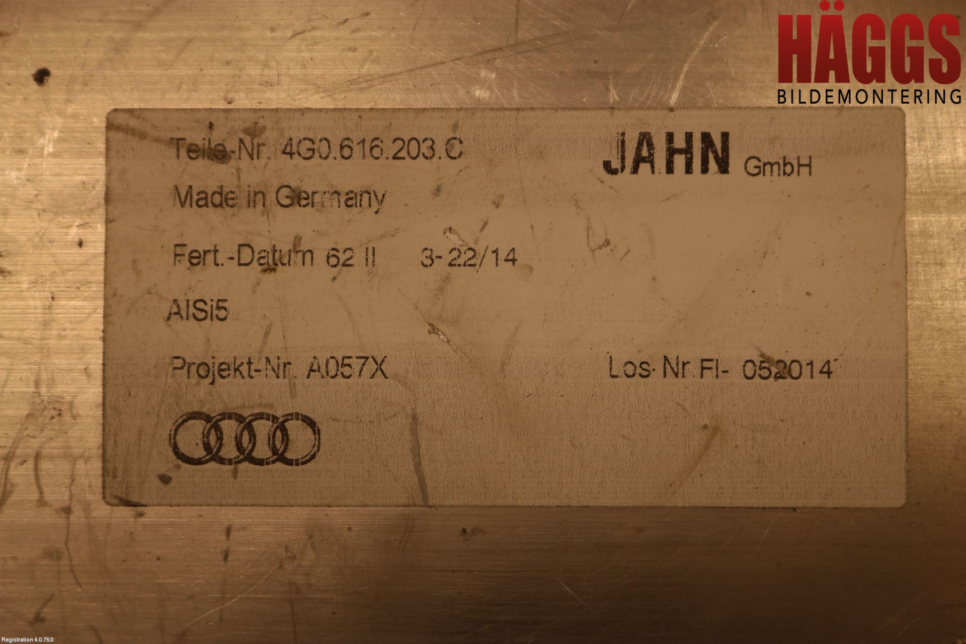 Audi A6 ALLROAD 12-18 Nivå/Luftförändring Trycktank