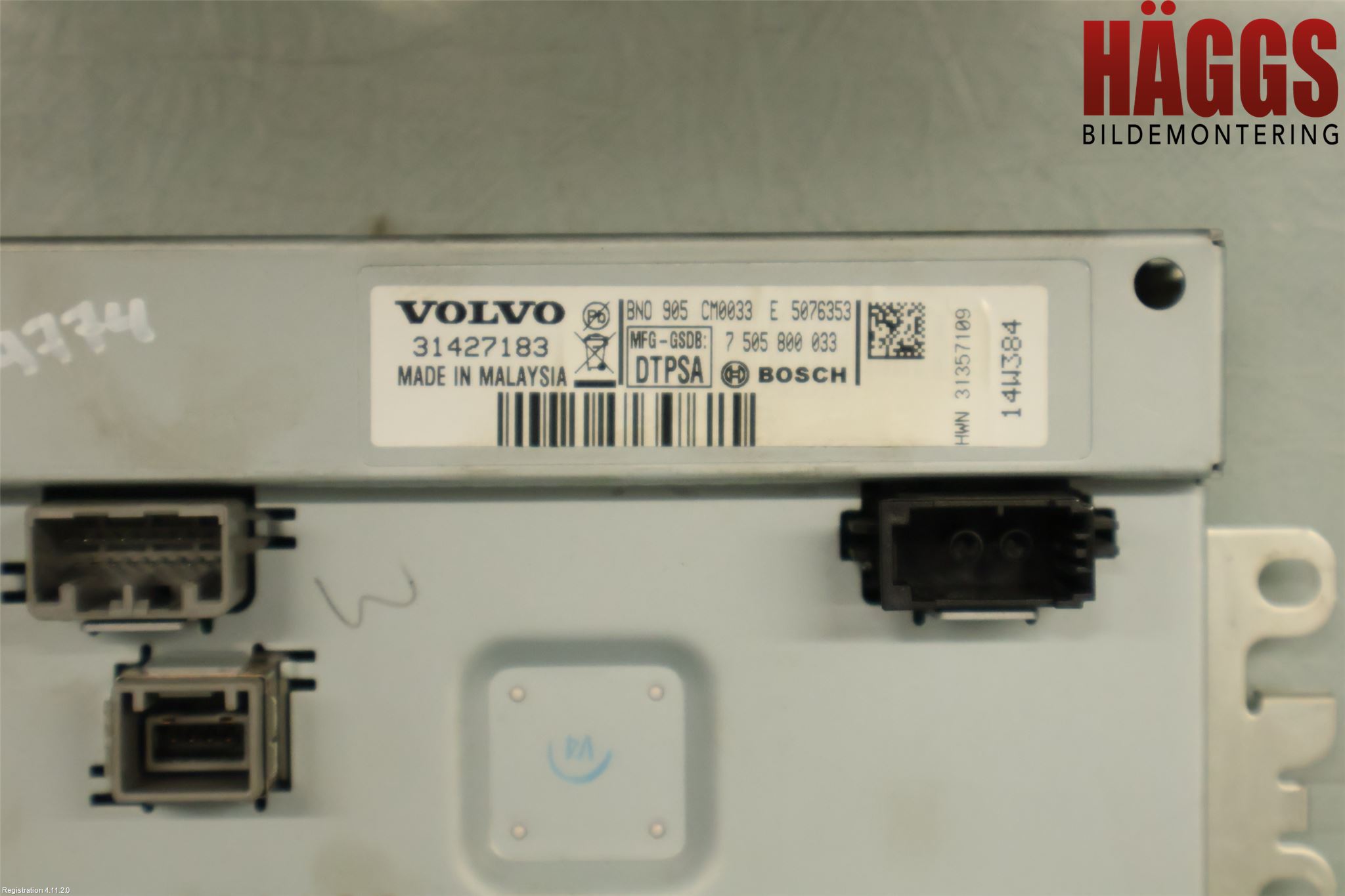 Volvo V70 14-16 Multifunktionsdisplay