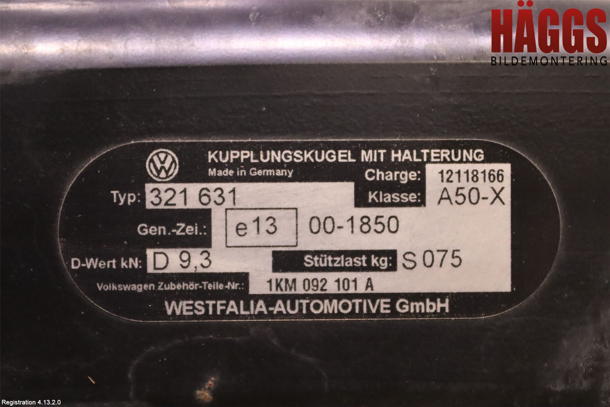 Volkswagen VW GOLF VI 09-13 Dragkrok