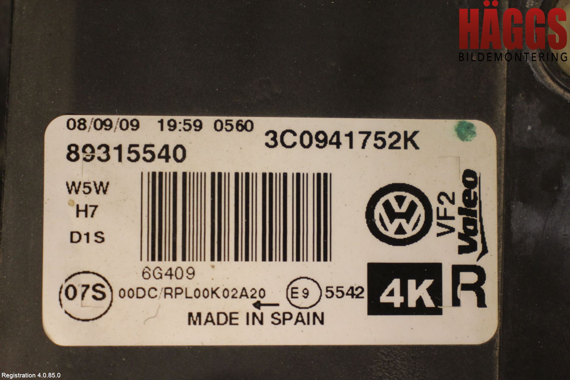 Volkswagen VW PASSAT 05-11 Strålkastare Höger