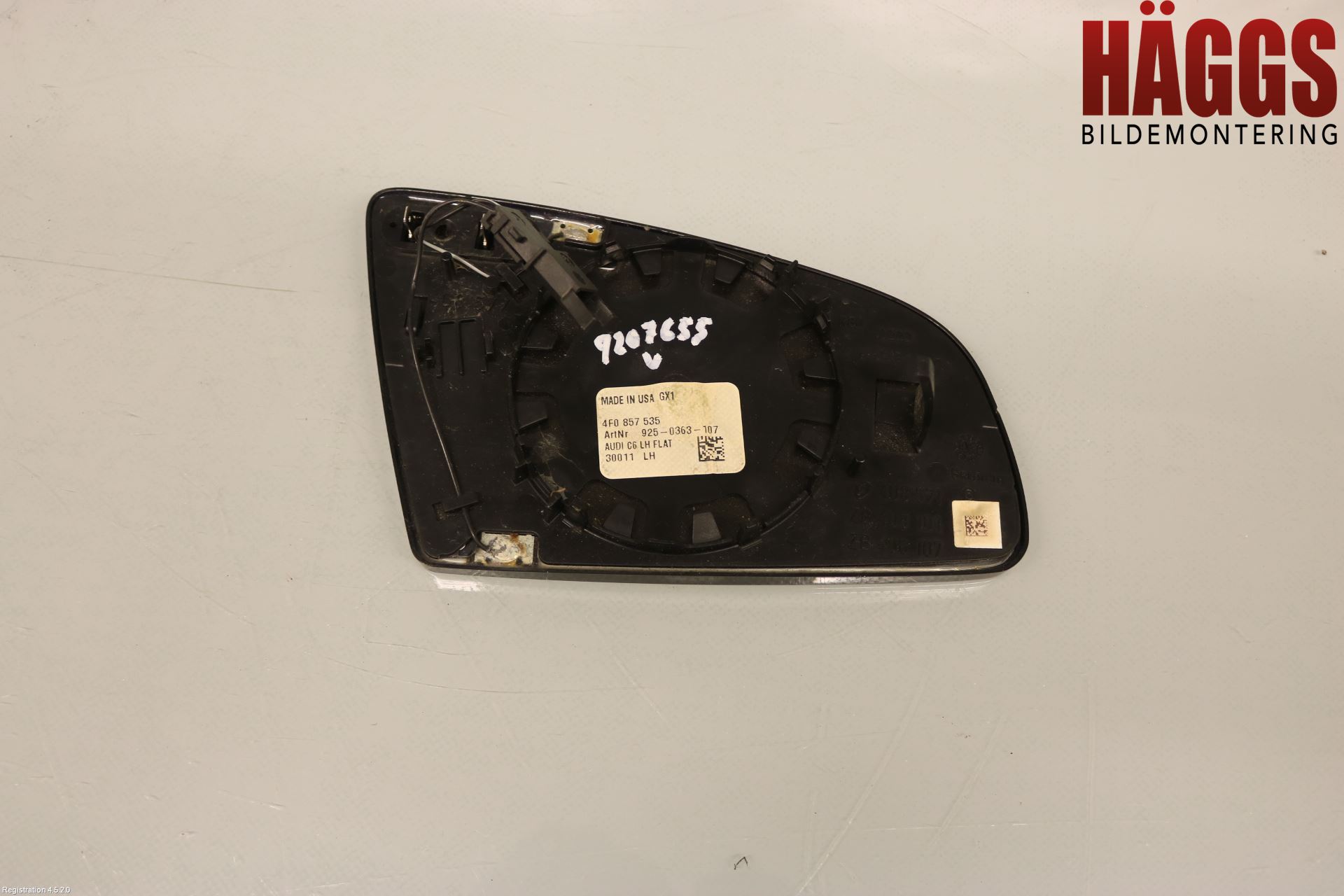 Audi A4/S4 05-07 Spegelglas Vä