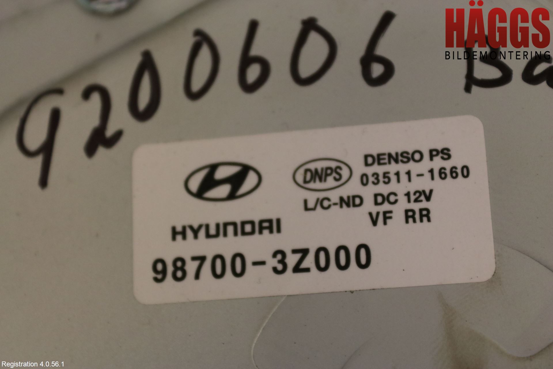 Hyundai i40 08-15 Torkarmotor Baklucka