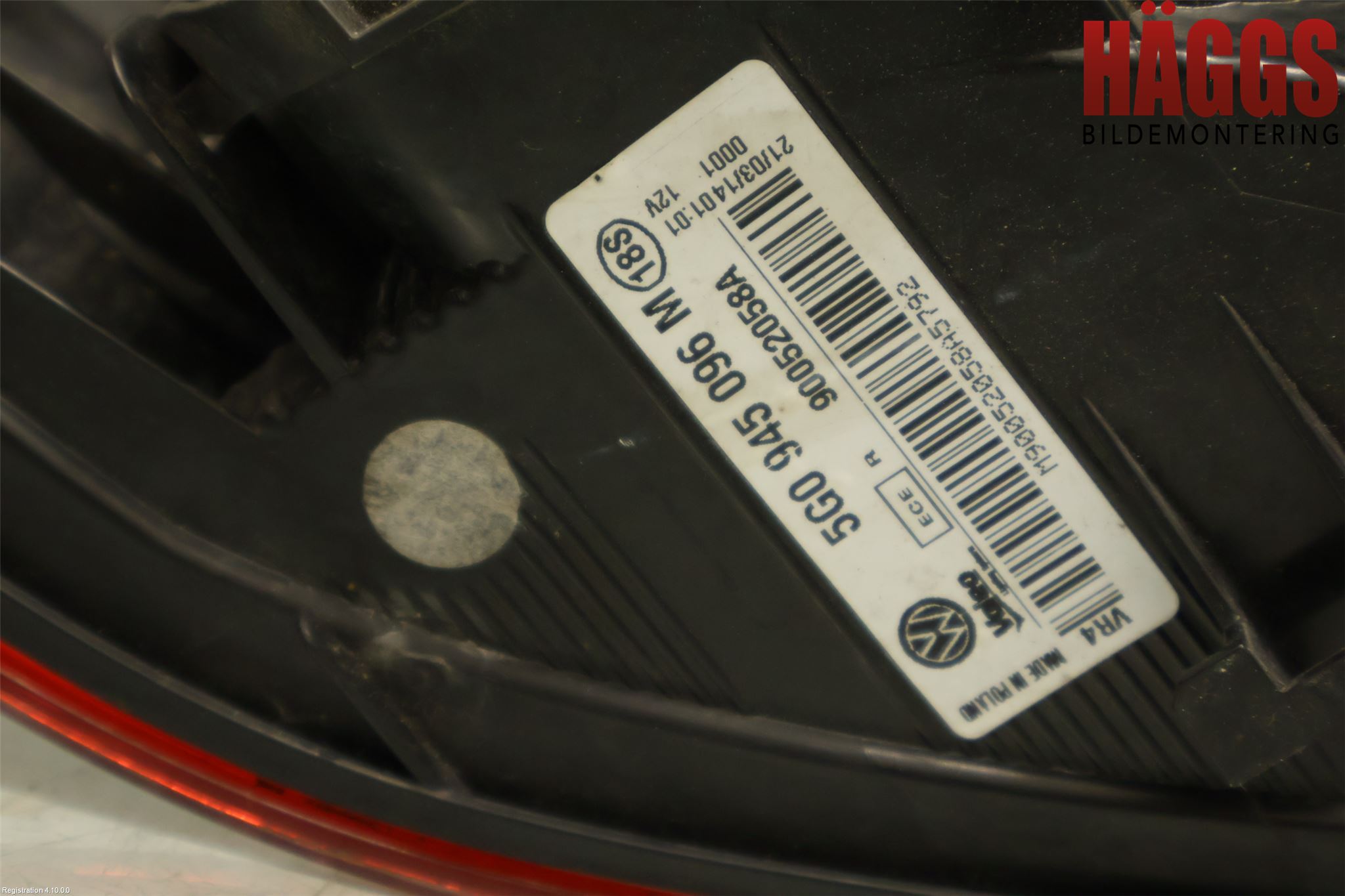 Volkswagen VW GOLF / E-GOLF VII 13-20 Bakljus Höger