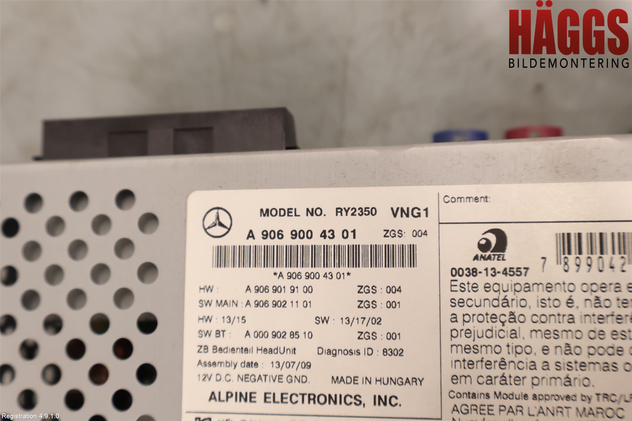 Mercedes-Benz MB SPRINTER (W906) 06-18 Cd Radio - Multimediapanel