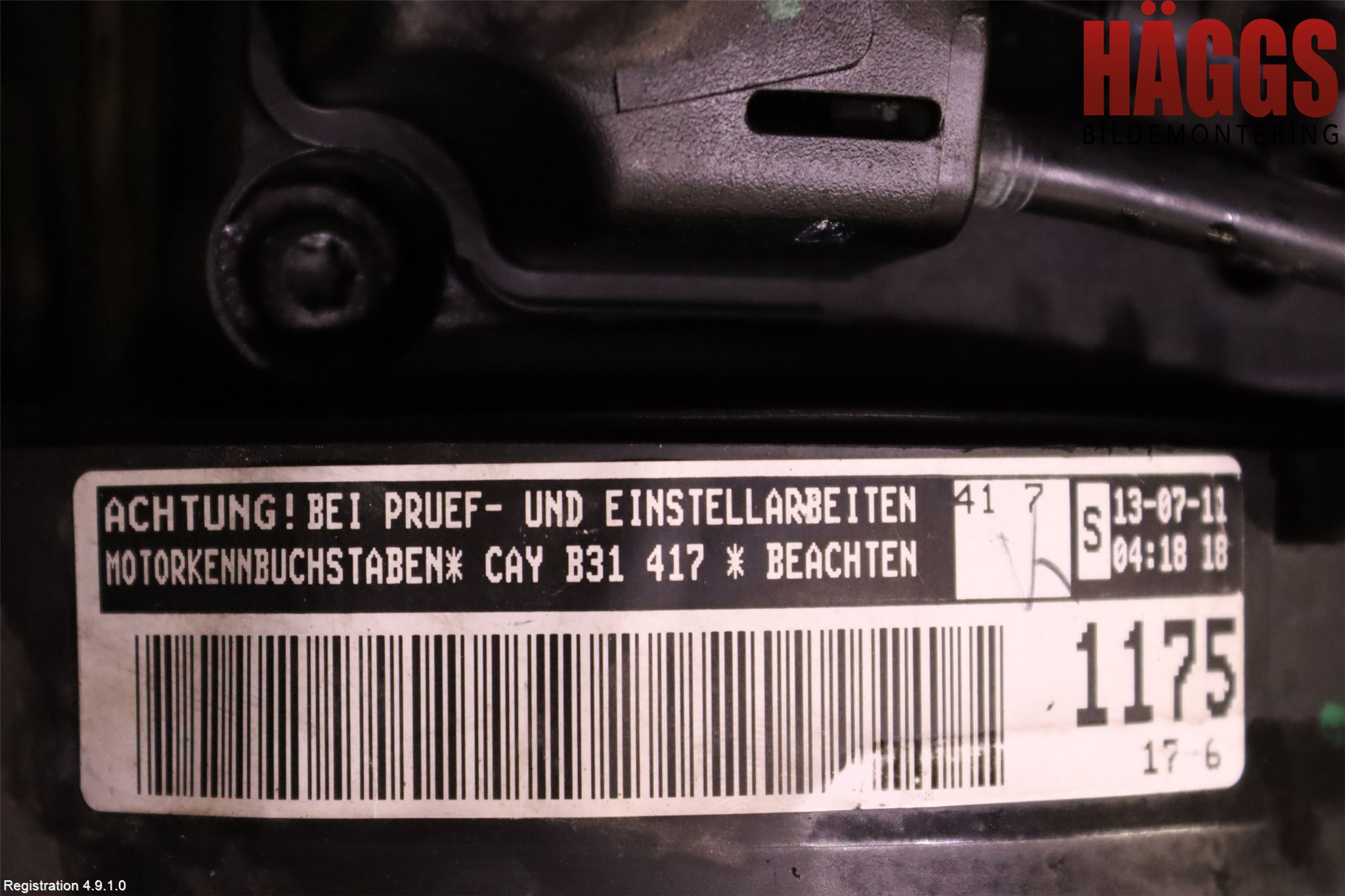 Volkswagen VW GOLF VI 09-13 Motor Diesel