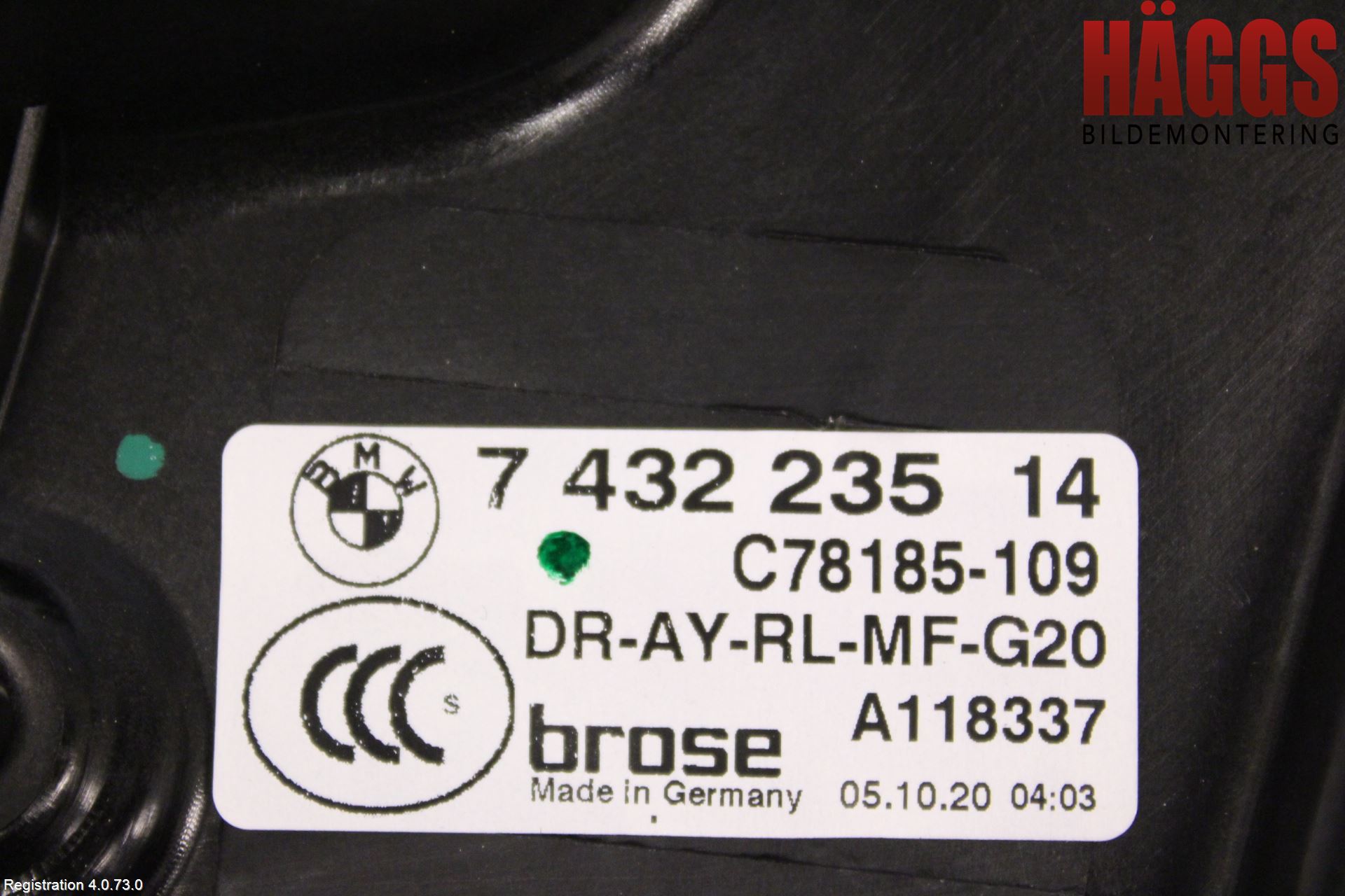 BMW 3 G20/G21/G80/G81 19- Fönsterhissmekanism