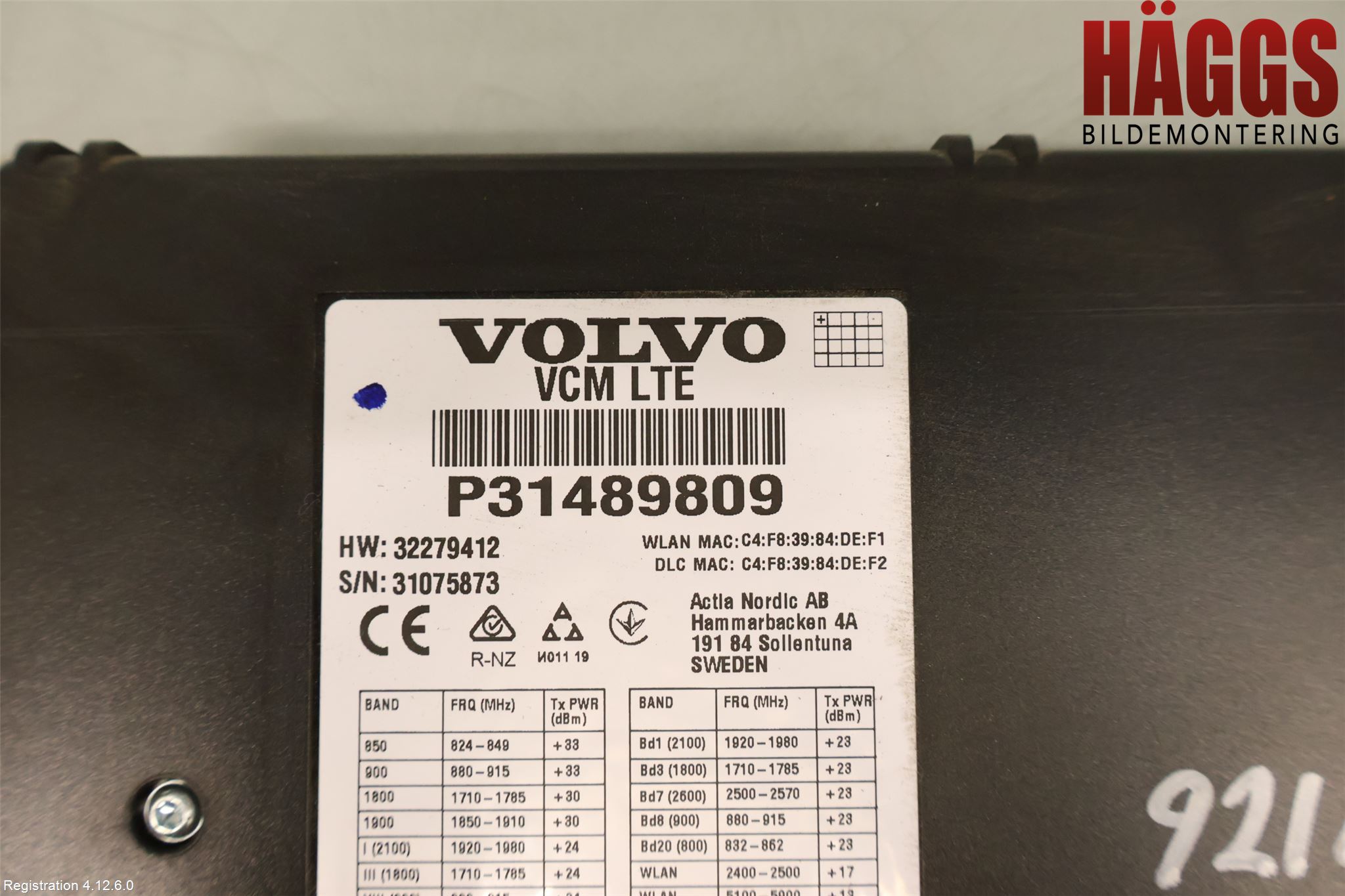 Volvo V90 17->> Styrenhet Övrigt