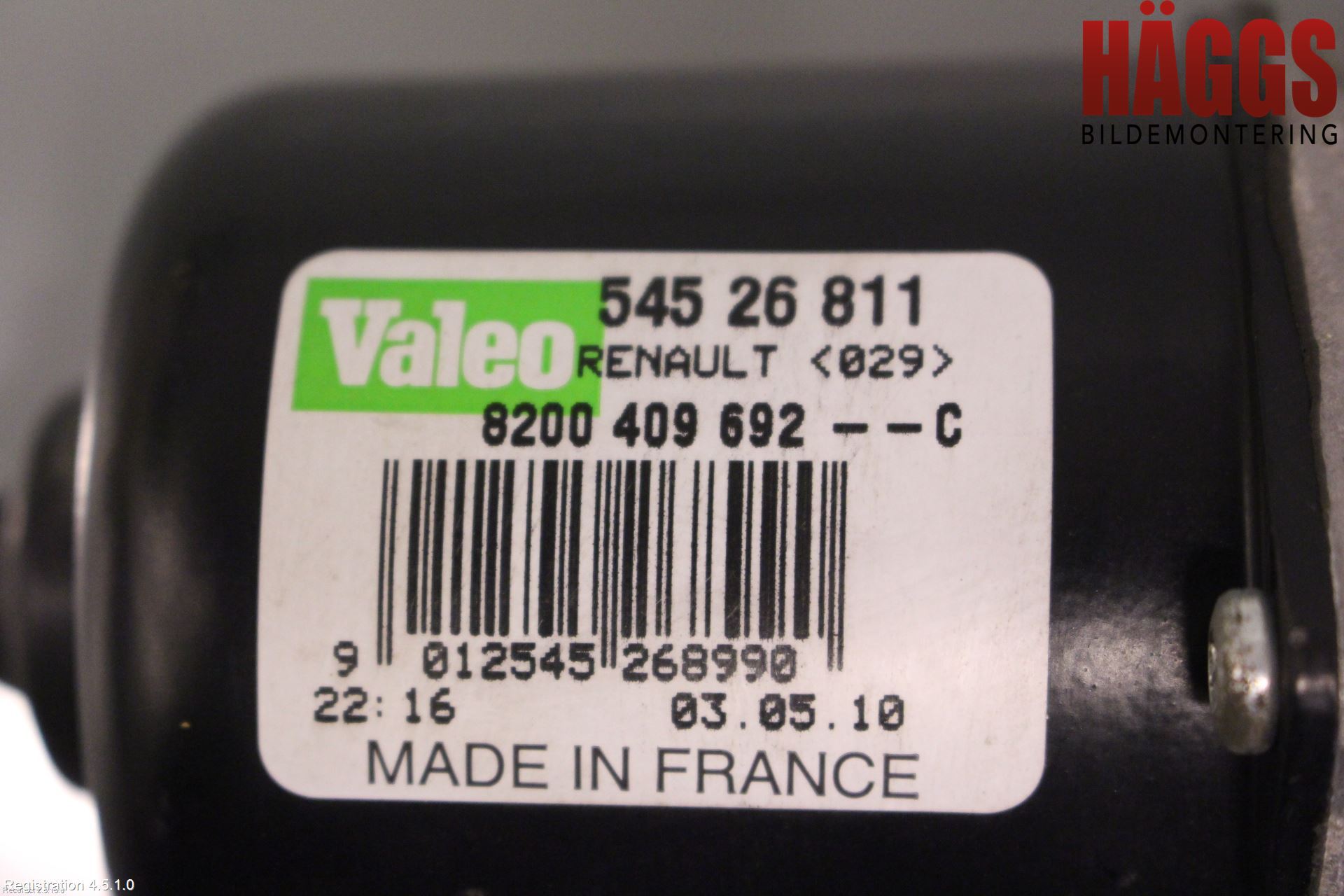 Renault KANGOO II 08-14 Torkarmotor Vindruta