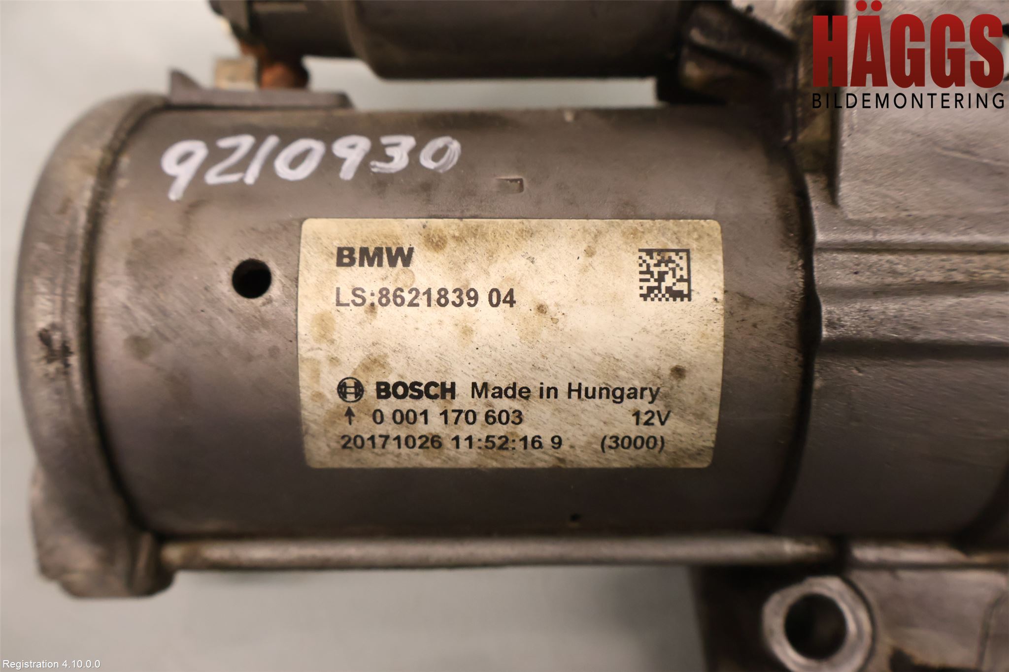 BMW 3 GT F34 13-19 Startmotor