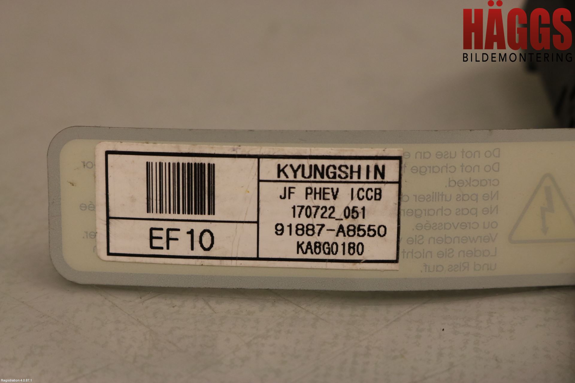 Kia OPTIMA 16-20 Batteriladdare Högspänning