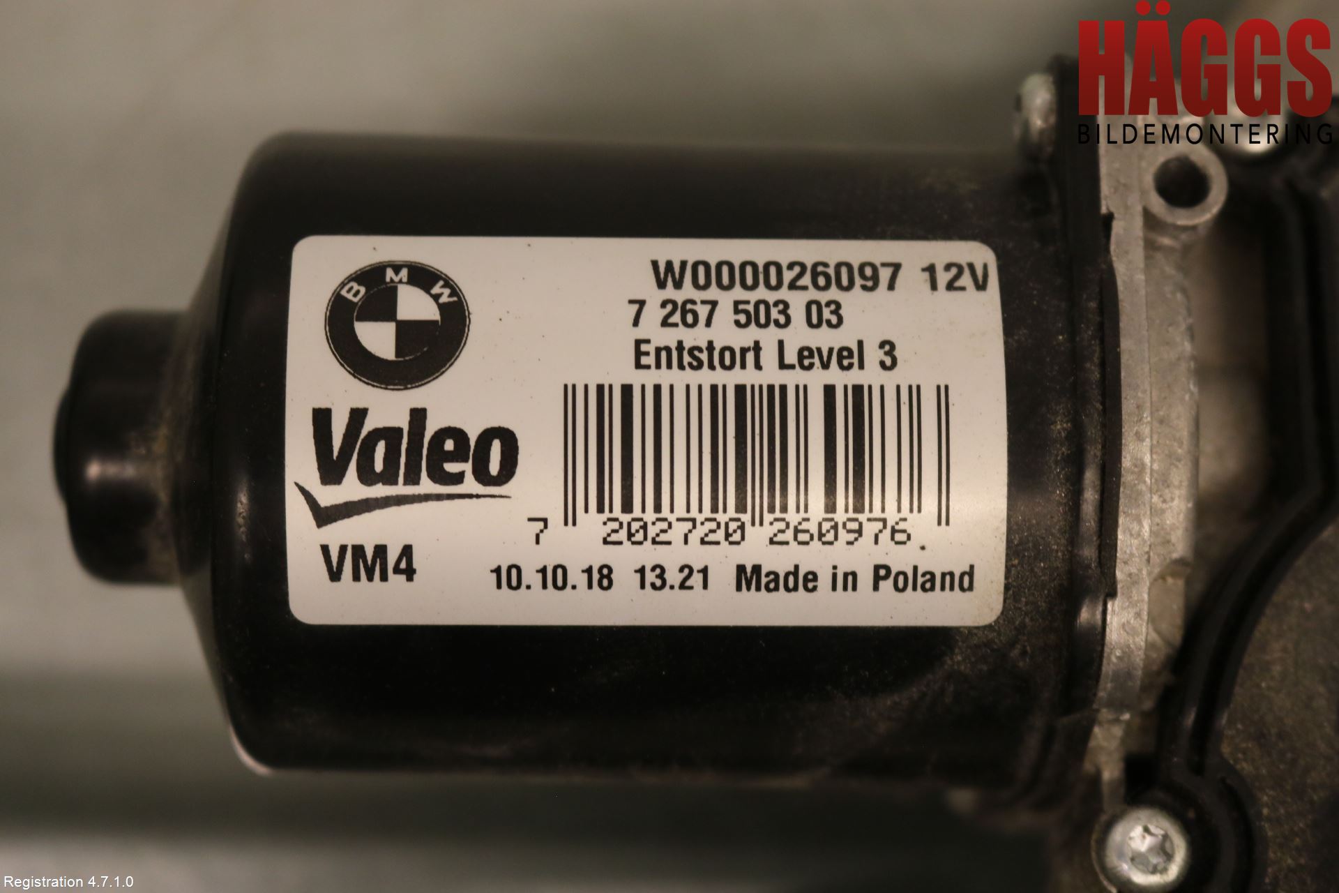 BMW 3 F30/F31/F80 12-19 Torkarmotor Vindruta