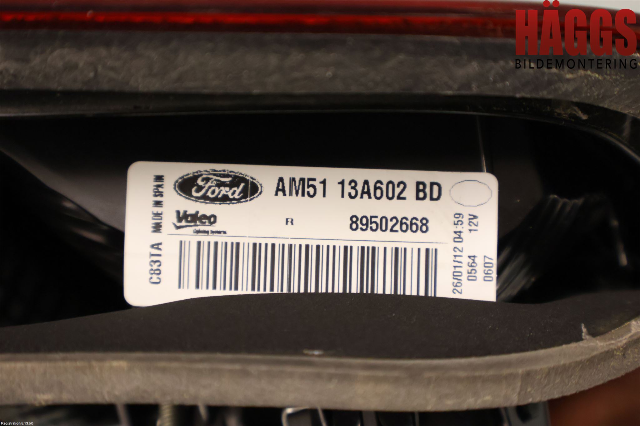 Ford C-MAX II  11-14 Bakljus Lucka Hö