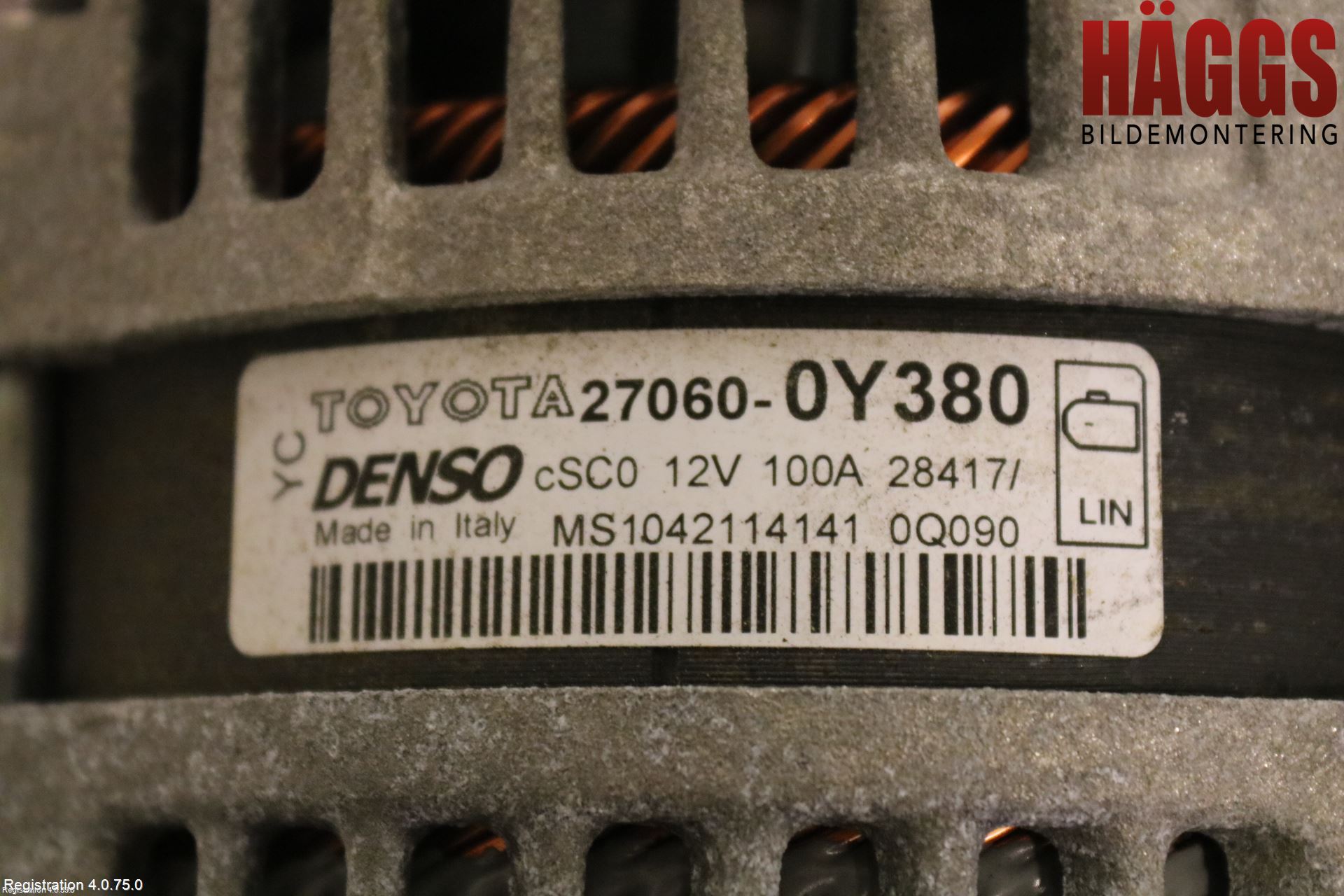 Toyota YARIS XP130 15-20 Generator