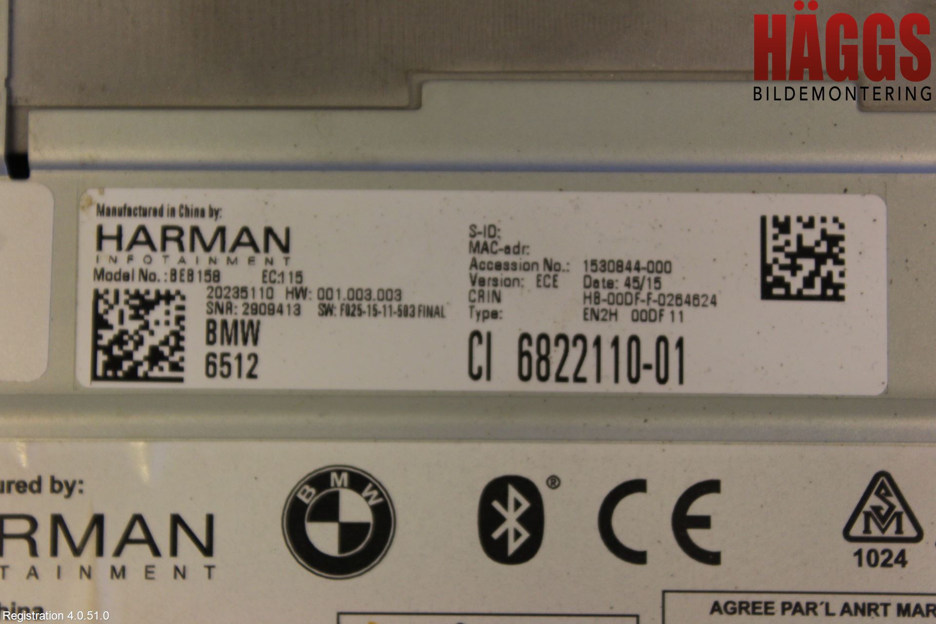 BMW X3 F25 10-17 Cd Radio - Multimediapanel