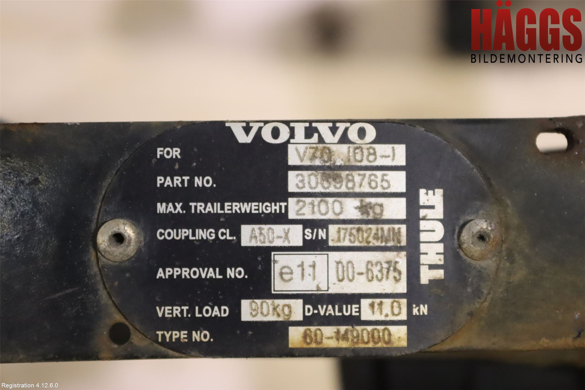 Volvo V70 08-13 Dragkrok