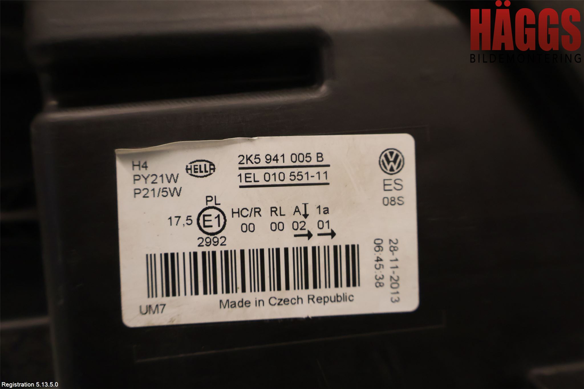 Volkswagen VW CADDY 11-15 Strålkastare Vänster