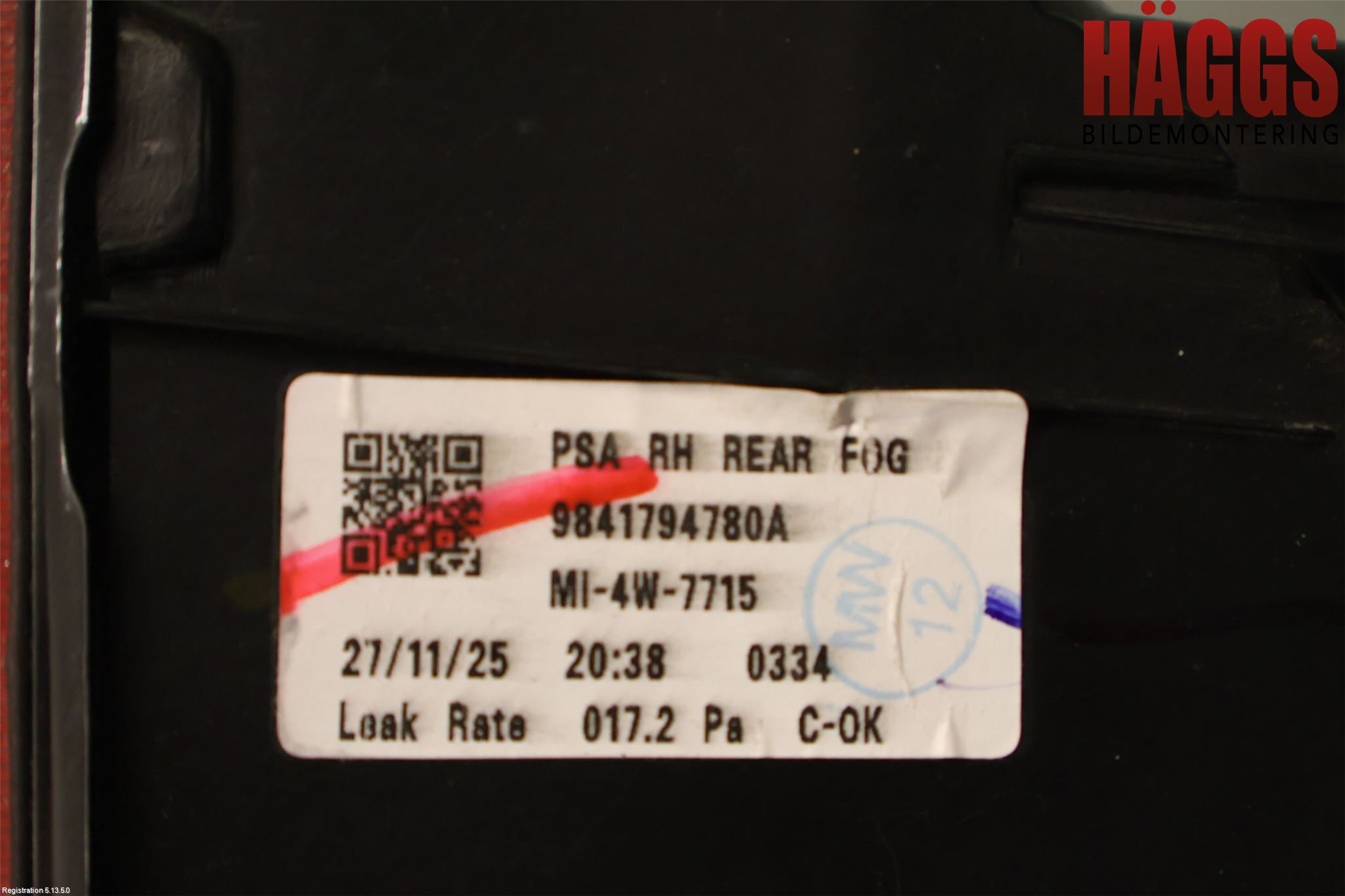 Peugeot 5008/E-5008 24- Dimljus/Reflex Bak