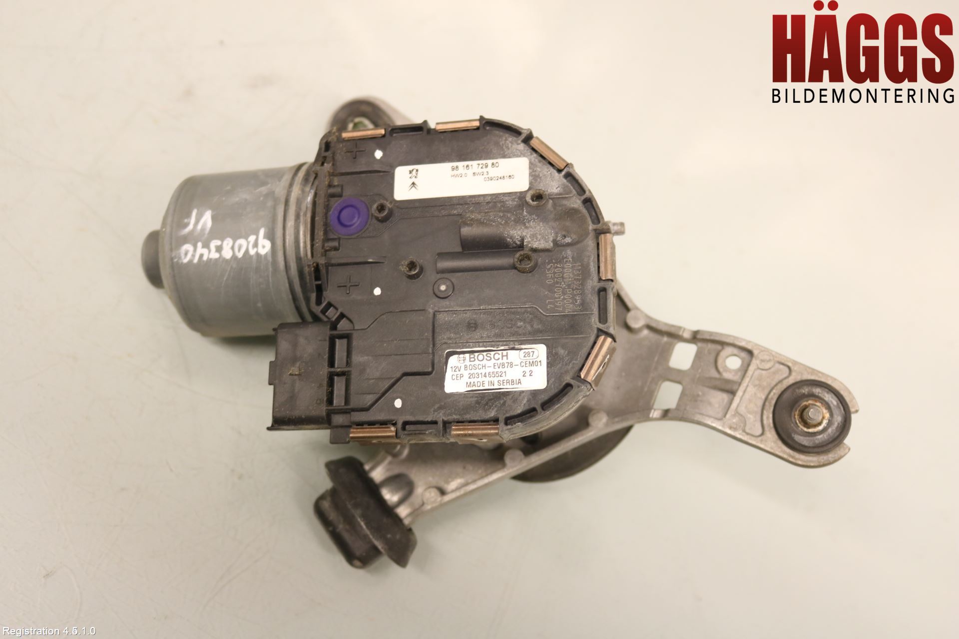 Citroen C4 SPACETOURER 19-22 Torkarmotor Vindruta