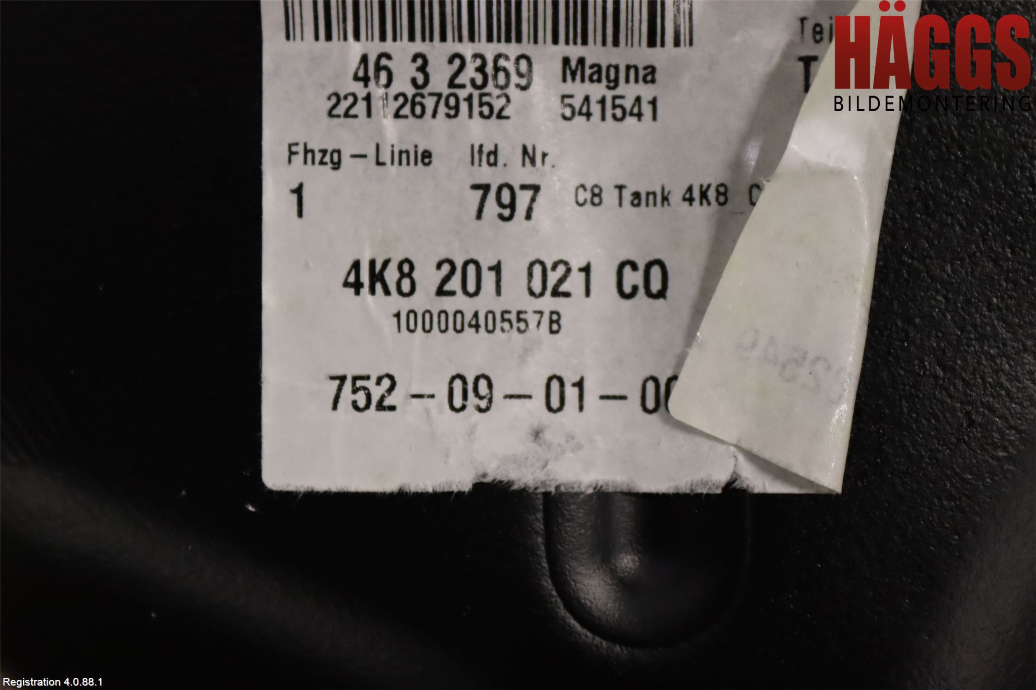 Audi A7 Sportback 4K 18- Bränsletank