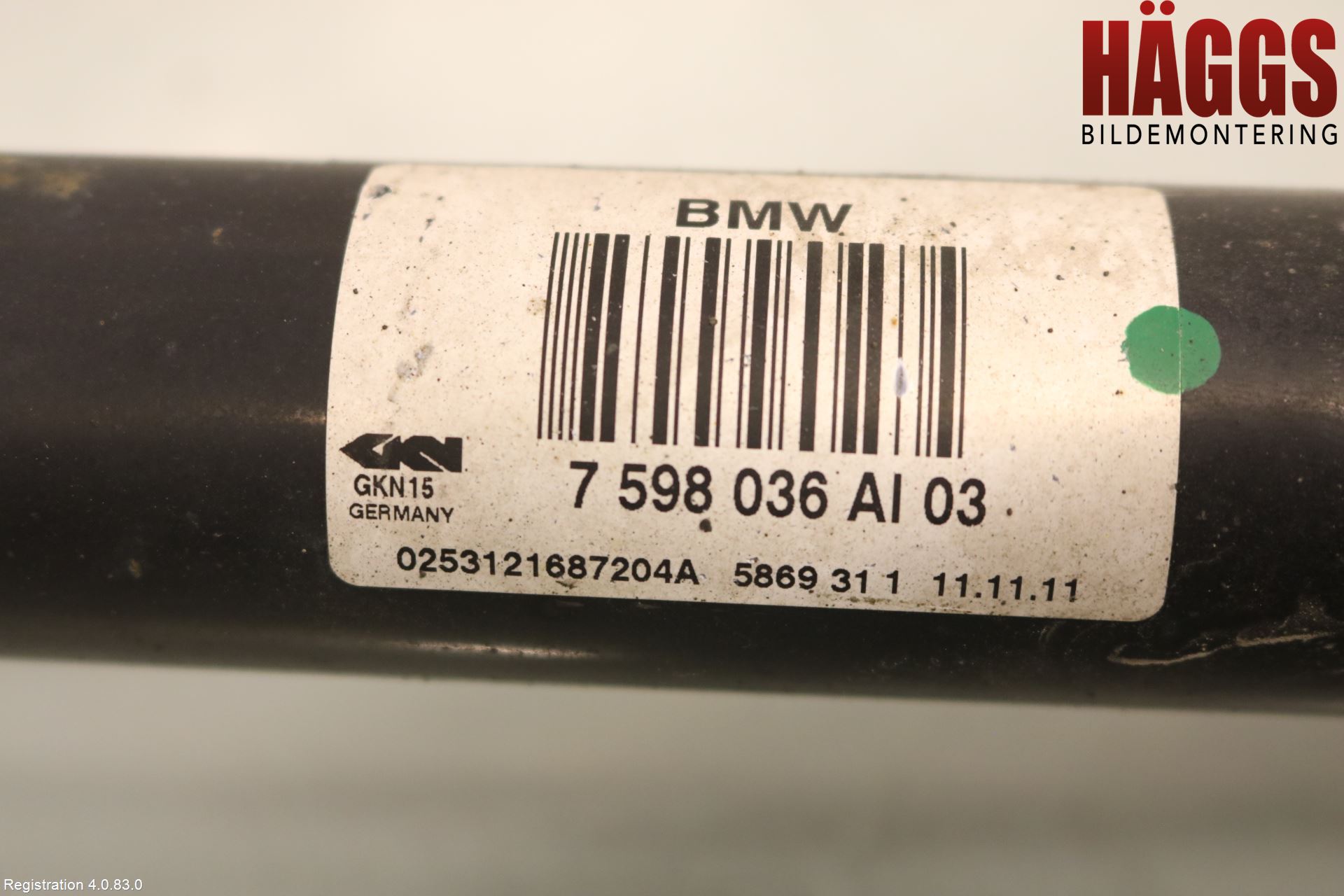 BMW X3 F25 10-17 Drivaxel Bak Höger