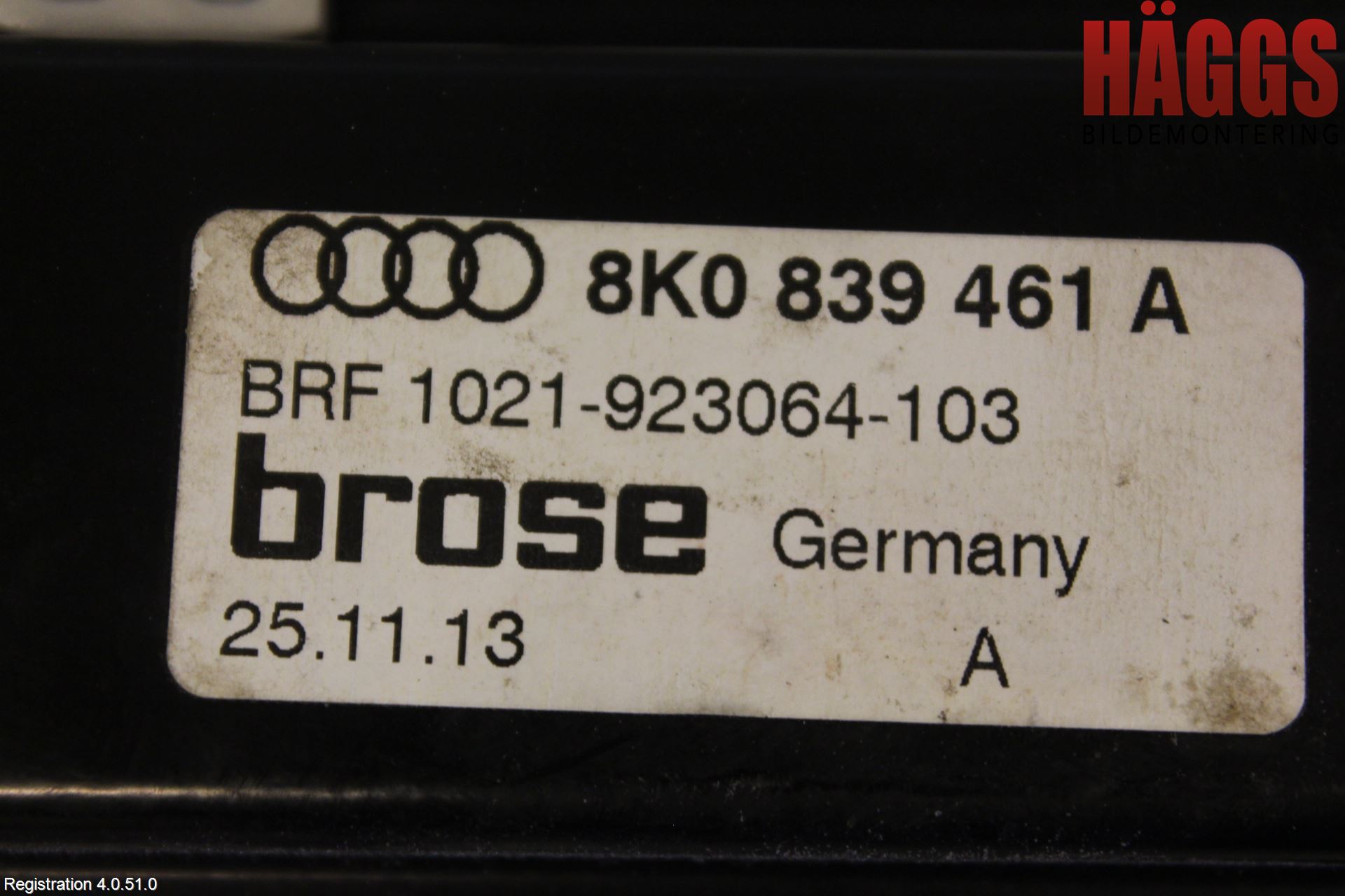 Audi A4 12-15 Fönsterhissmekanism