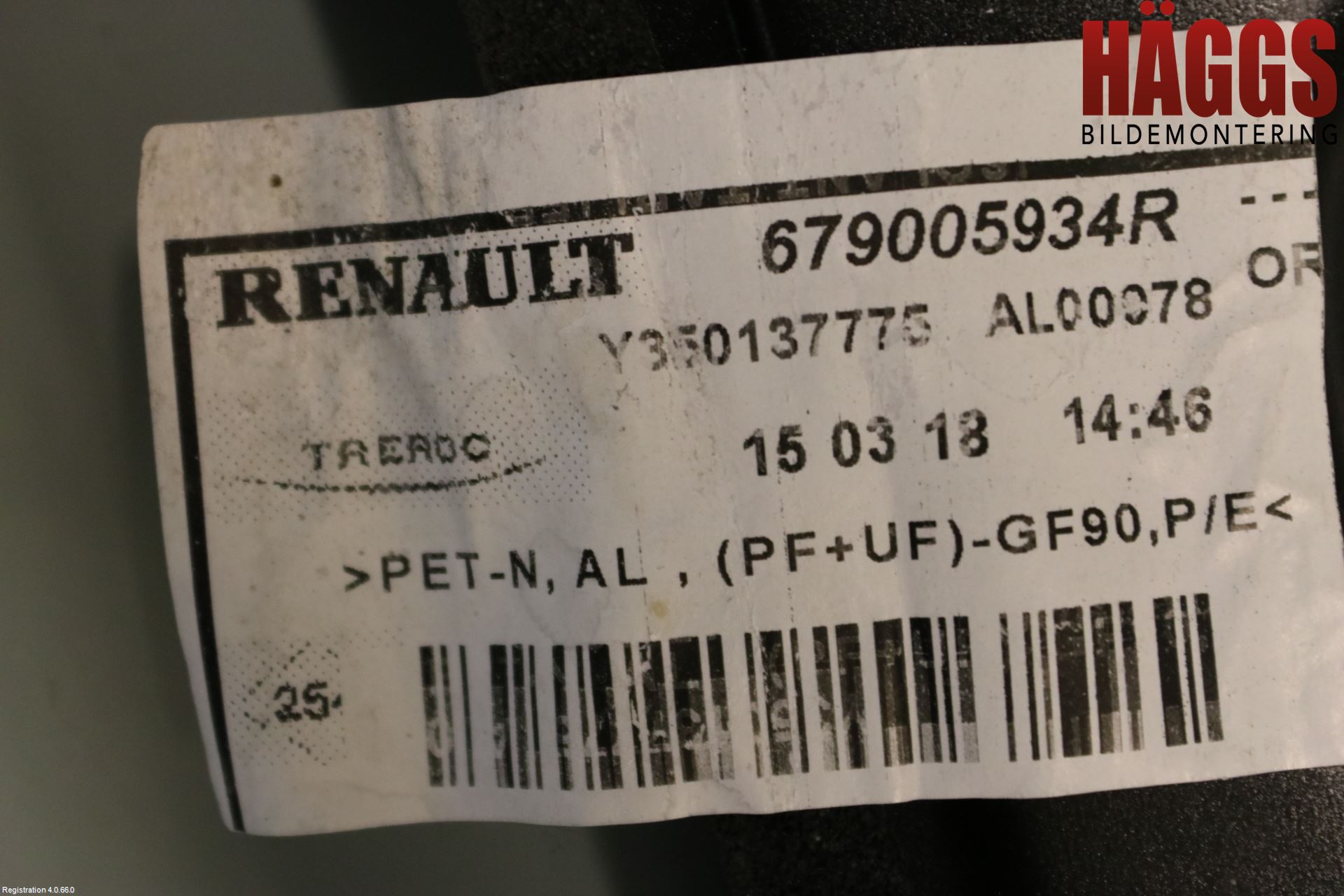 Dacia DOKKER 13- Torpedplåt-Torpedplast