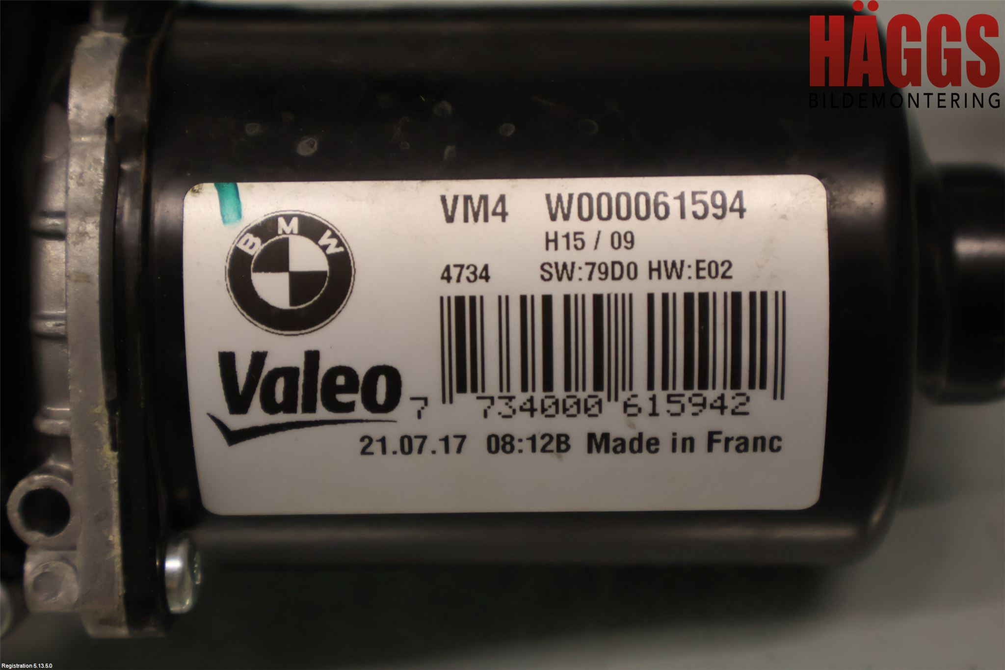 BMW 5 G30/G31/F90 17-23 Torkarmotor Vindruta
