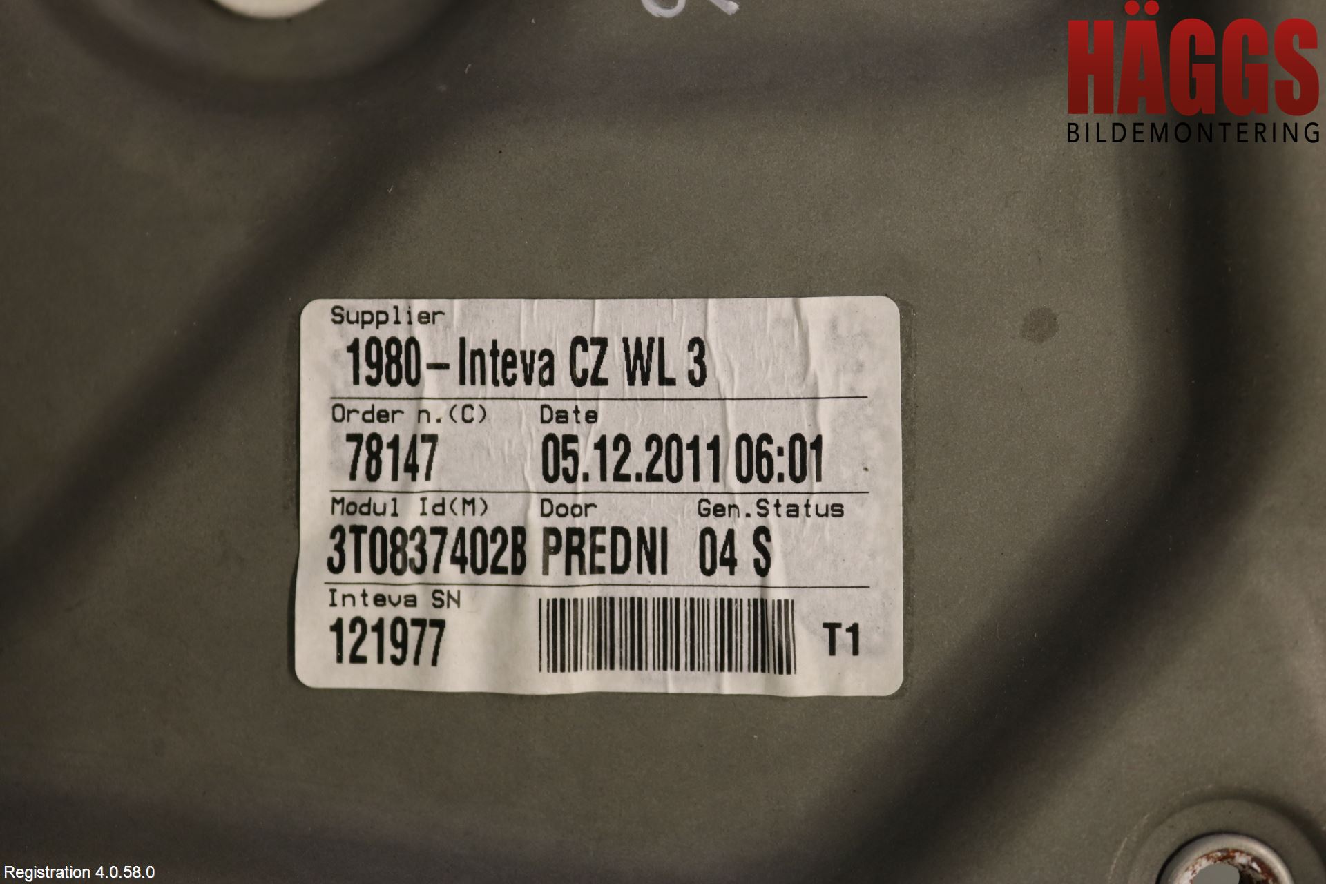 Skoda SUPERB 09-15 Fönsterhissmekanism