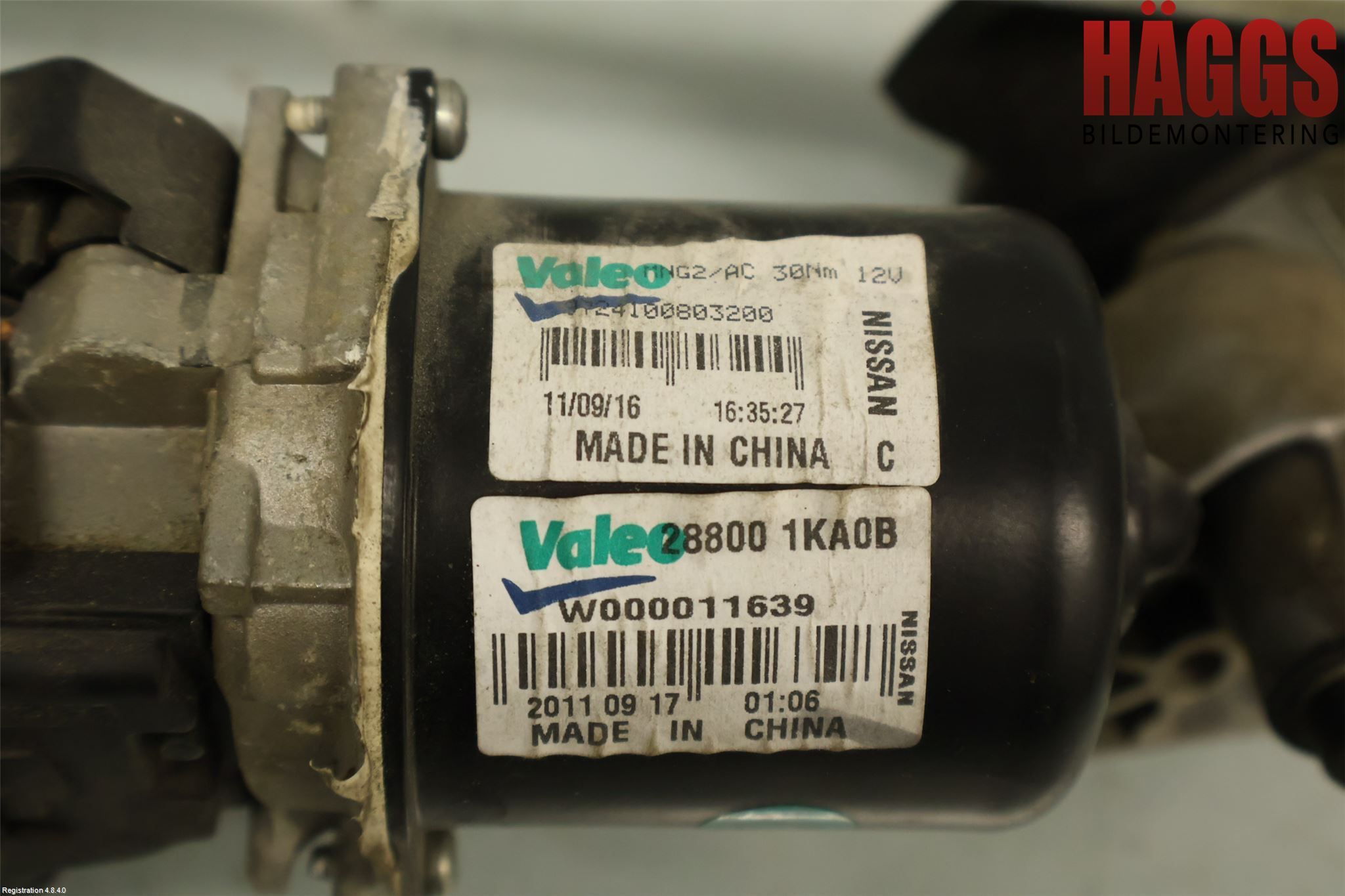Nissan JUKE 10-14 Torkarmotor Vindruta