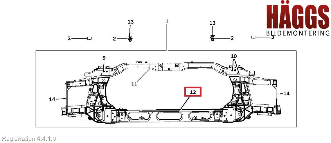 Dodge VAN RAM Kylarfäste-Ram-Balk
