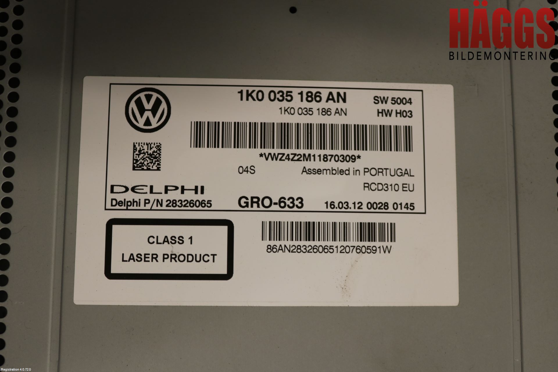 Volkswagen VW GOLF VI 09-13 Cd Radio - Multimediapanel
