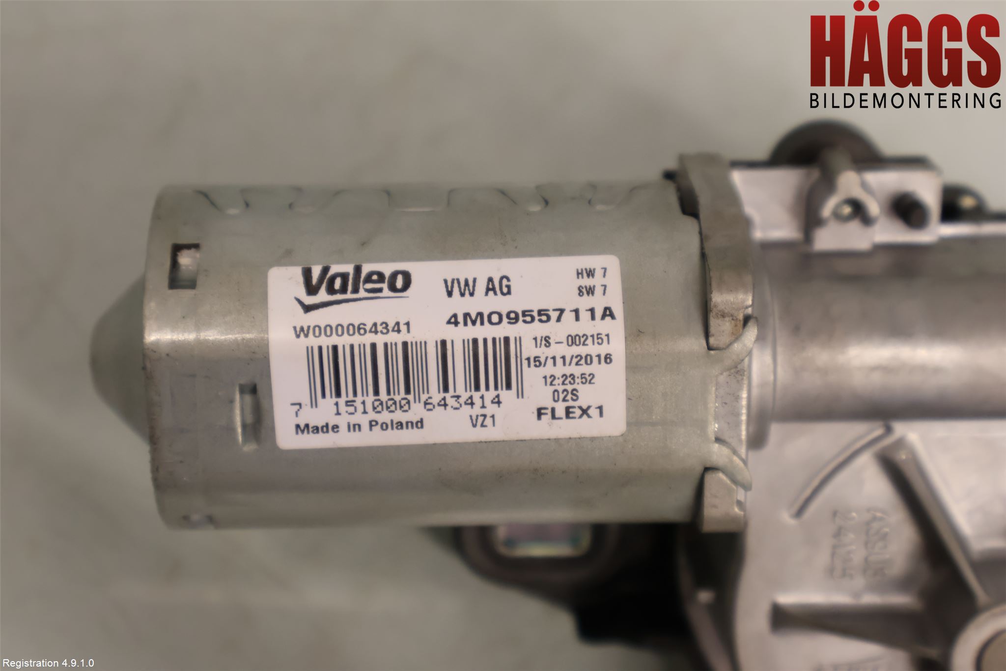 Audi A4/S4 B9 16-19 Torkarmotor Baklucka