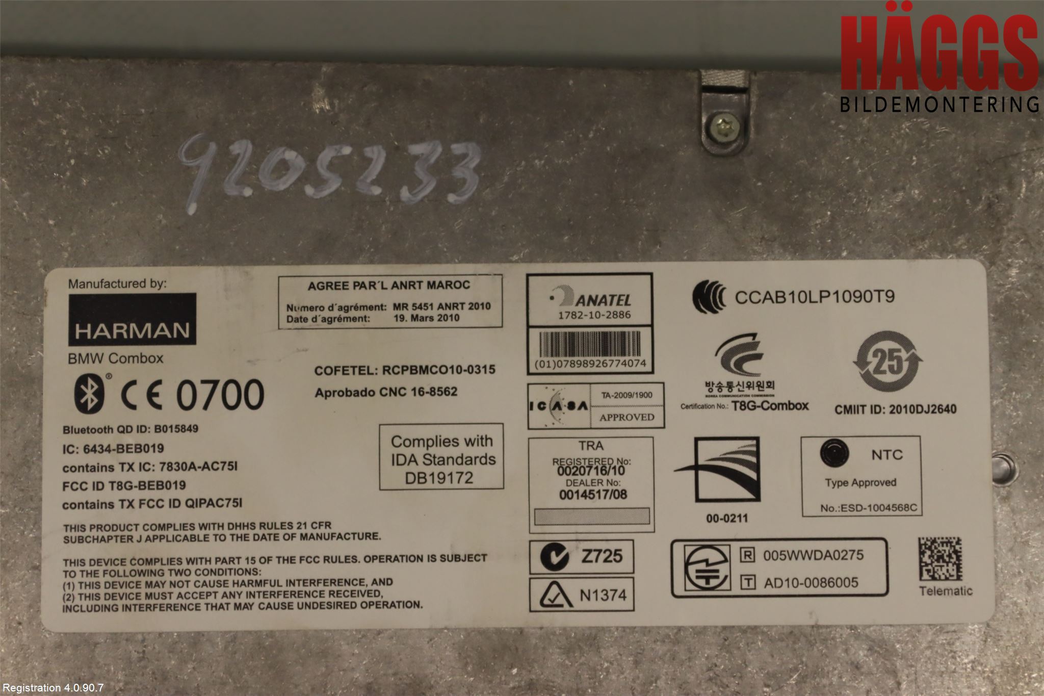 BMW X3 F25 10-17 Styrenhet Tal