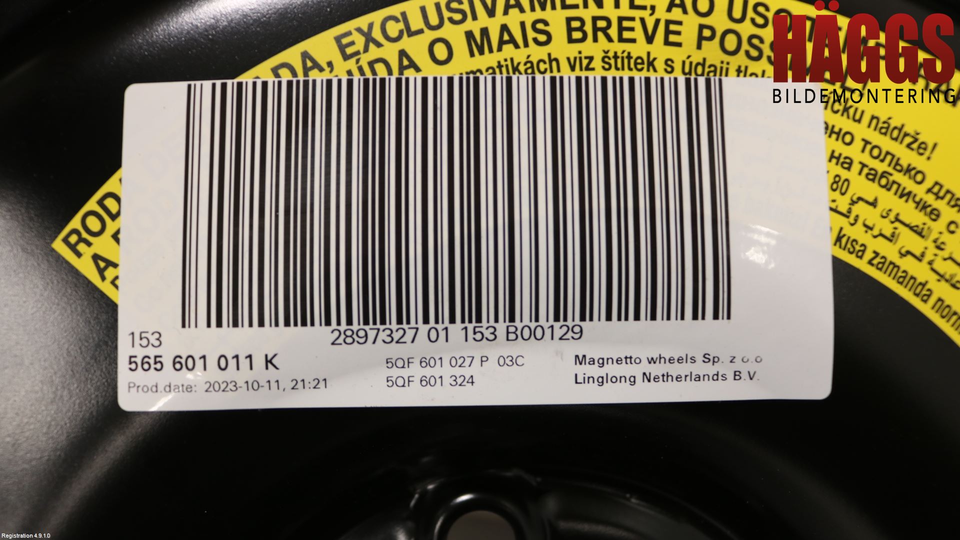 Skoda KODIAQ 17-24 Hjul Reservhjul Minityp