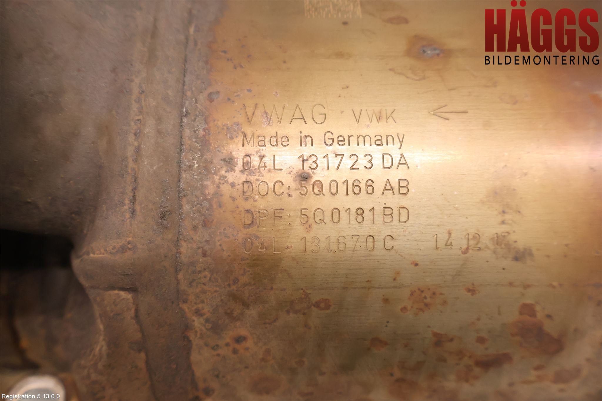Volkswagen VW GOLF / E-GOLF VII 13-20 Avgas Partikelfilter