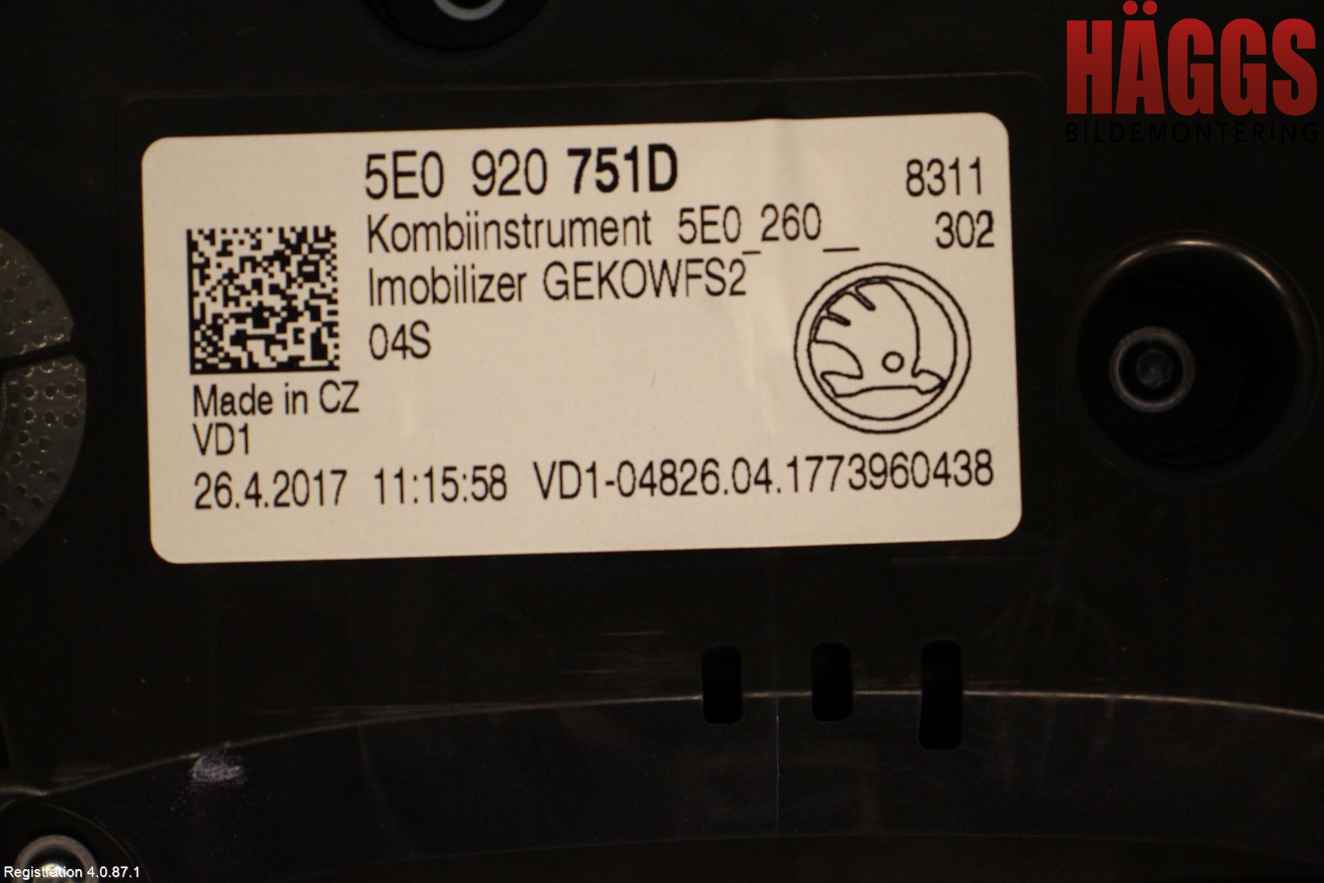 Skoda OCTAVIA (5E) 13-20 Instrument Komb