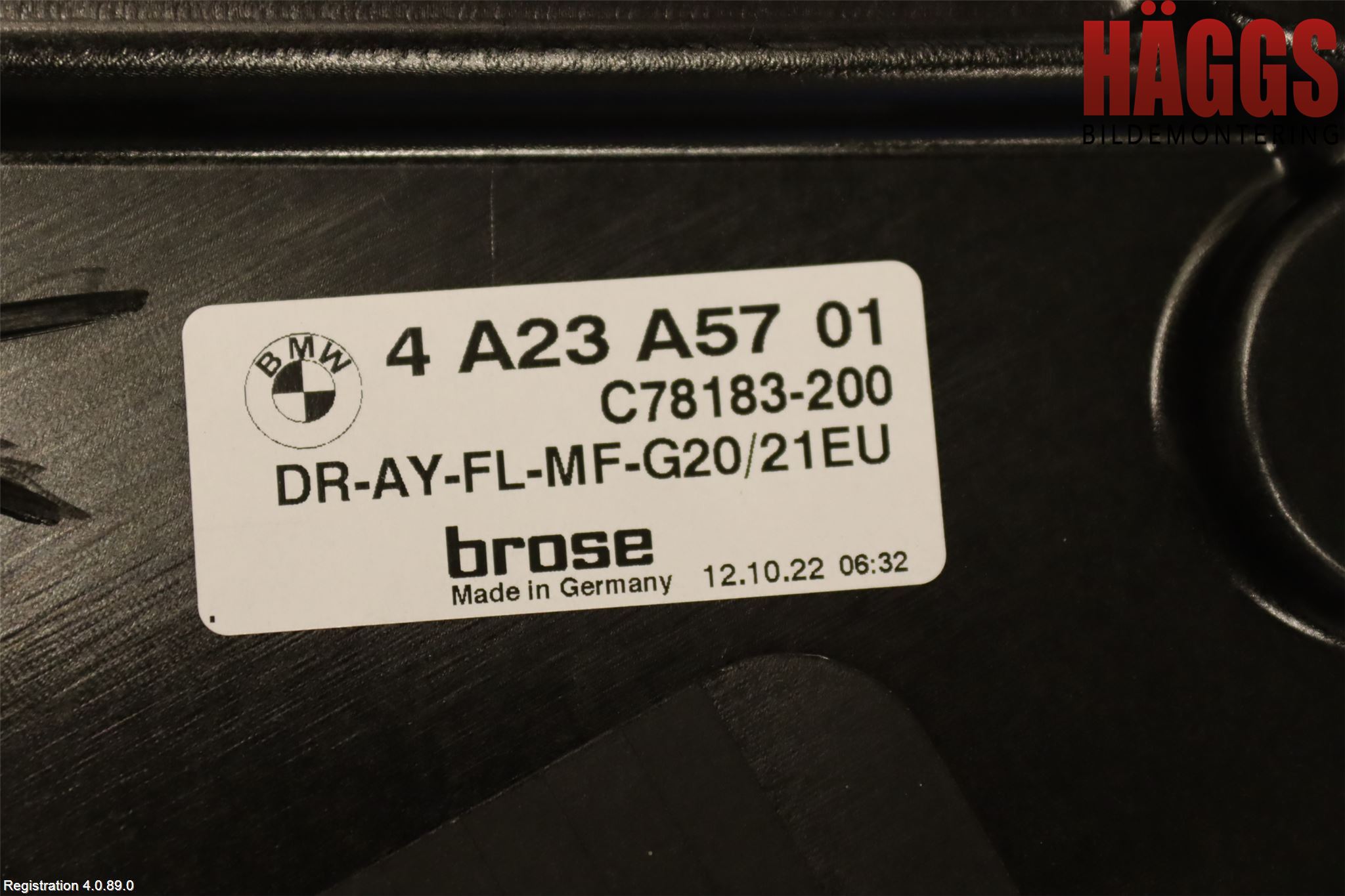 BMW 3 G20/G21/G80/G81 19- Fönsterhissmekanism